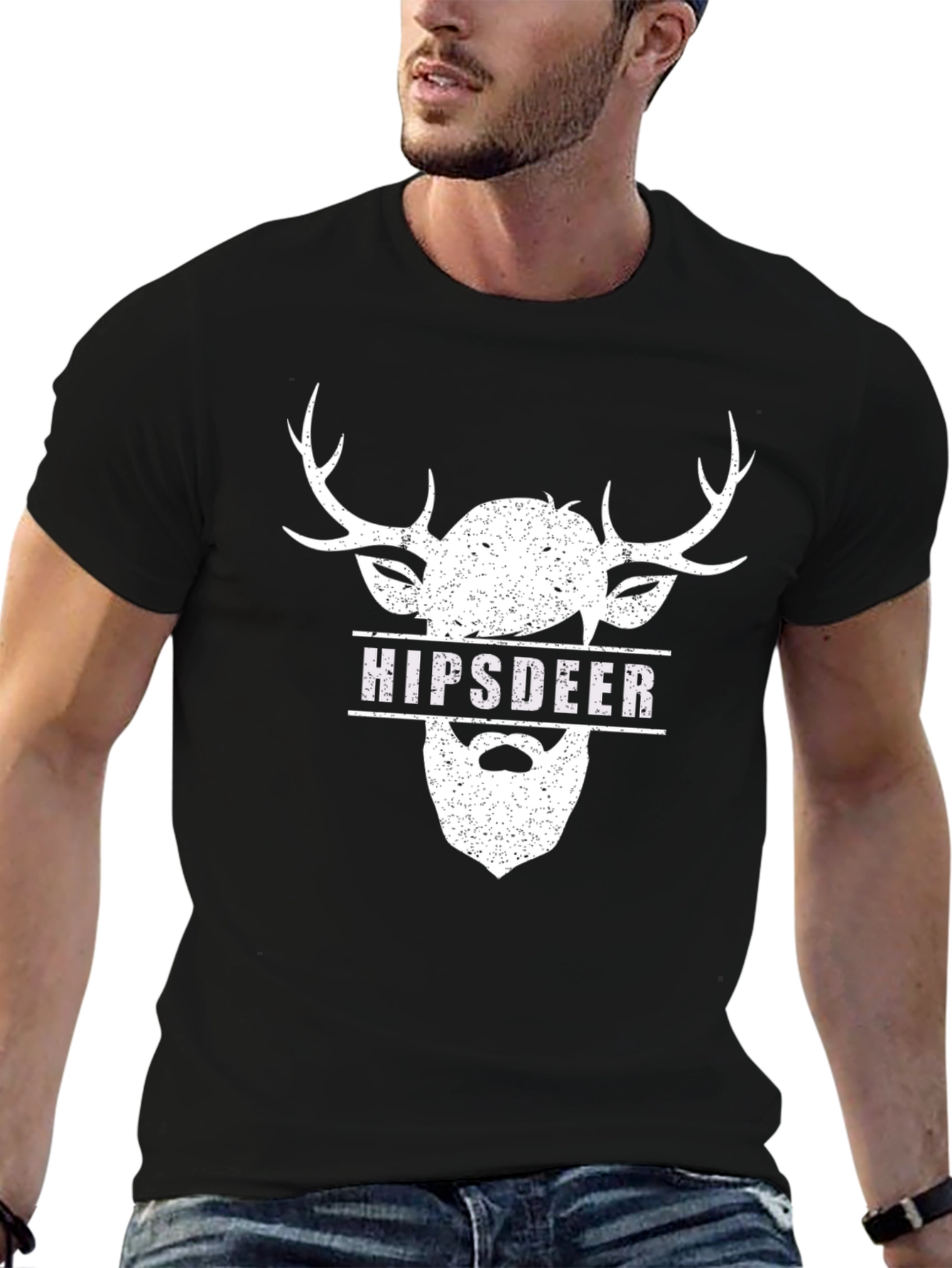 Hipsdeer Graphic Tee - Black Crew Neck
