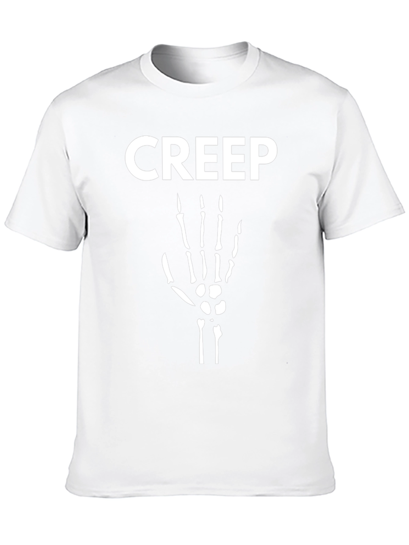 Creep Skeleton Hand T-Shirt - Halloween Mens Black Tee