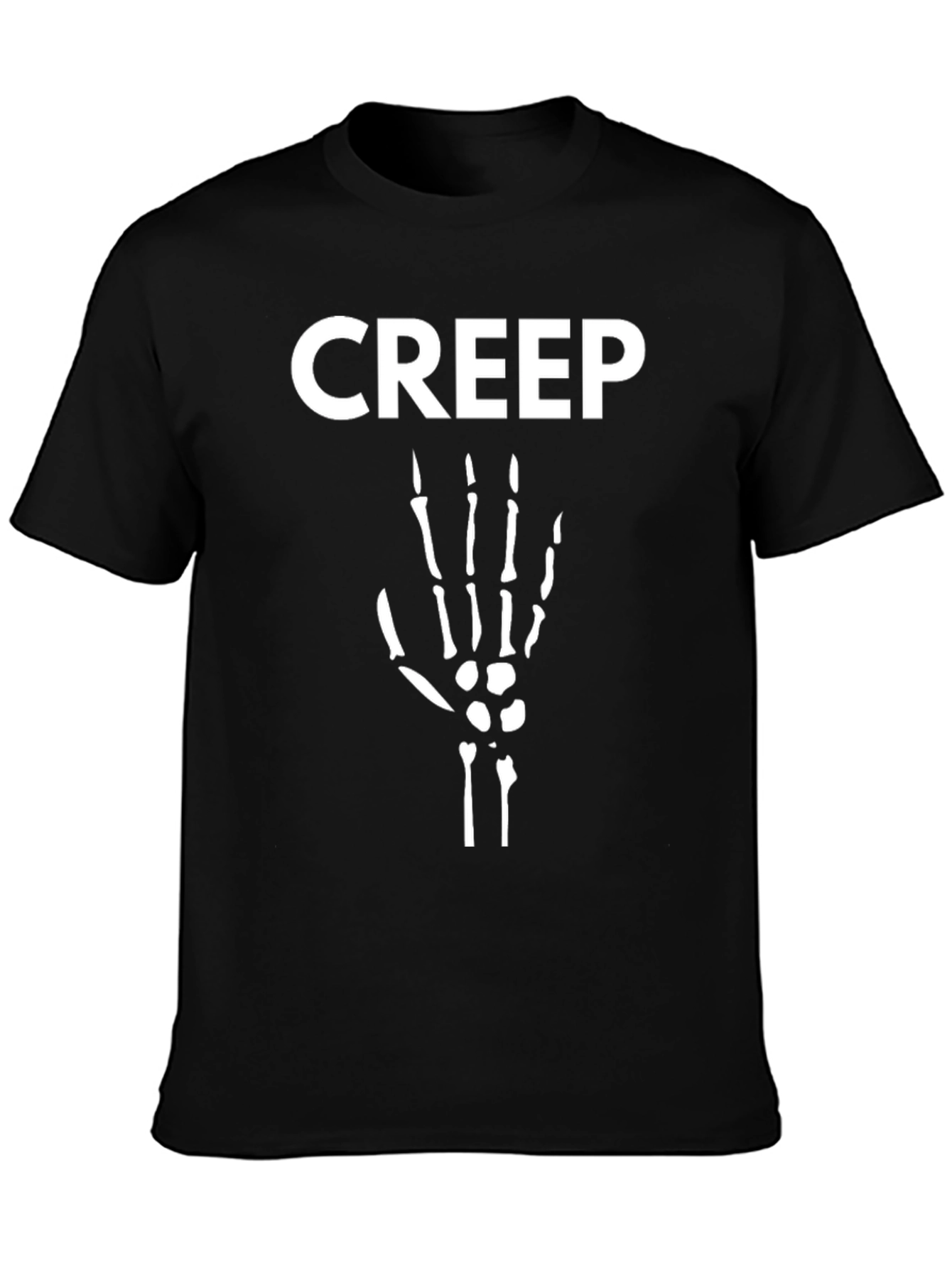 Creep Skeleton Hand T-Shirt - Halloween Mens Black Tee