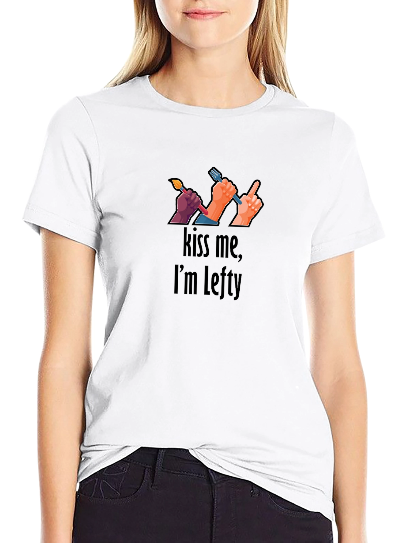 Kiss Me Im Lefty T-Shirt Left Handed Tee