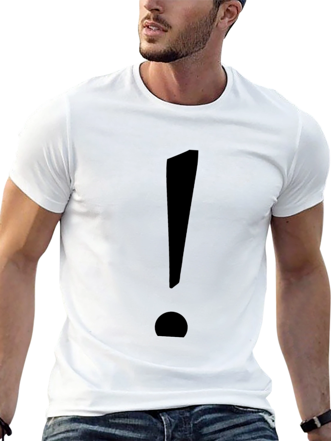Statement Tee: Bold Black Exclamation Point T-Shirt