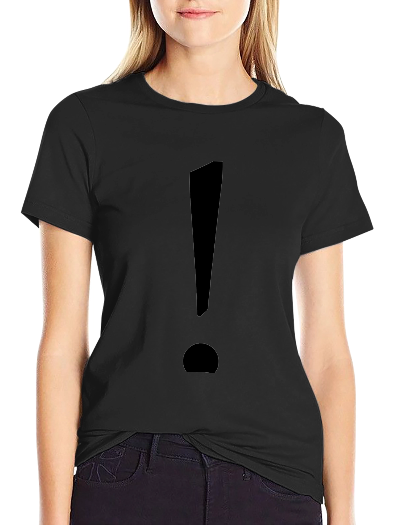 Statement Tee: Bold Black Exclamation Point T-Shirt