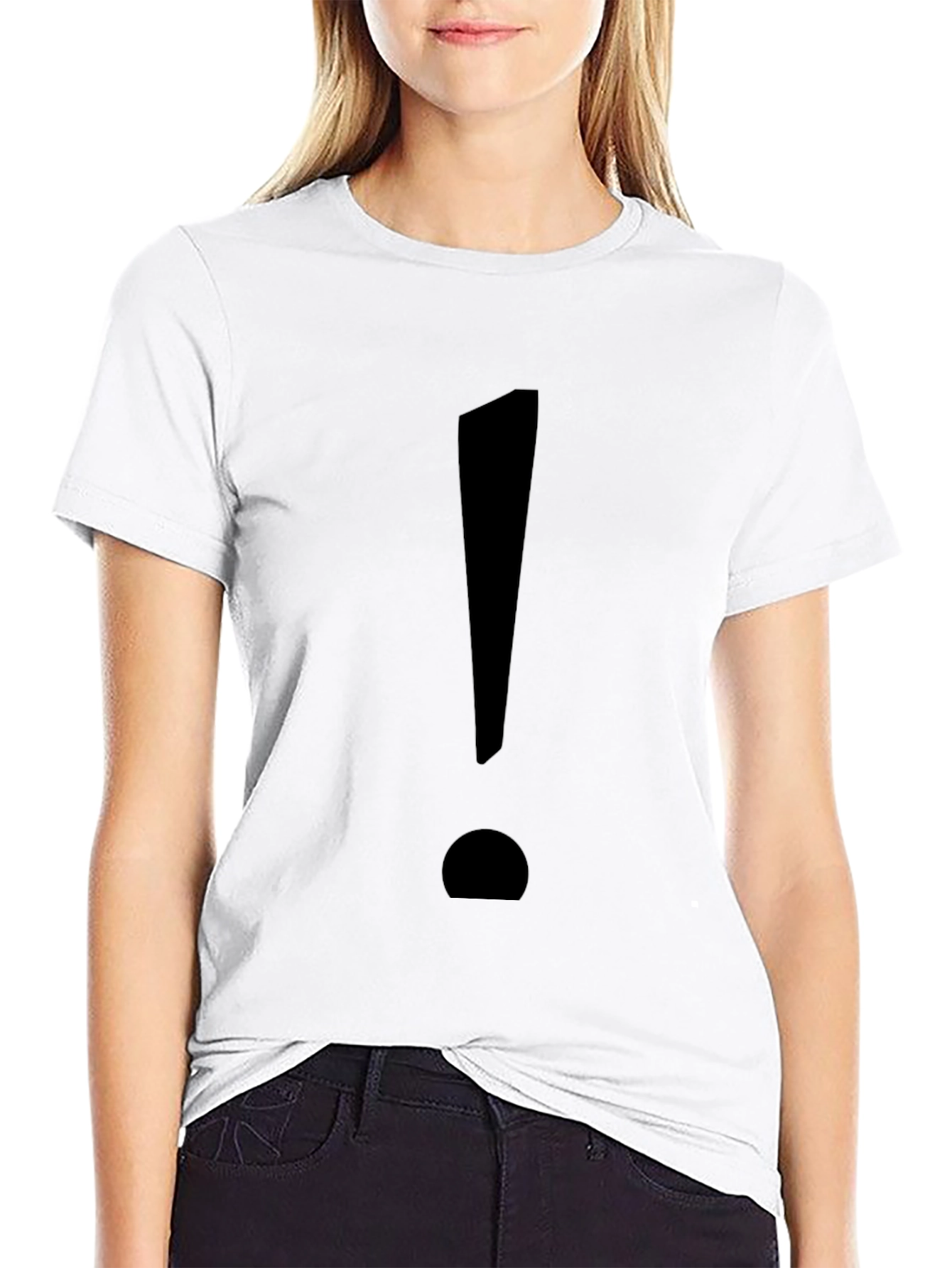 Statement Tee: Bold Black Exclamation Point T-Shirt