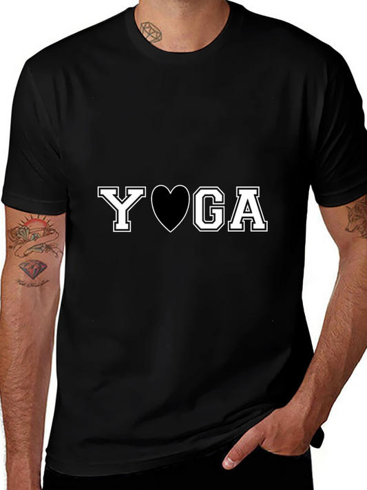Yoga Heart Graphic T-Shirt - Black