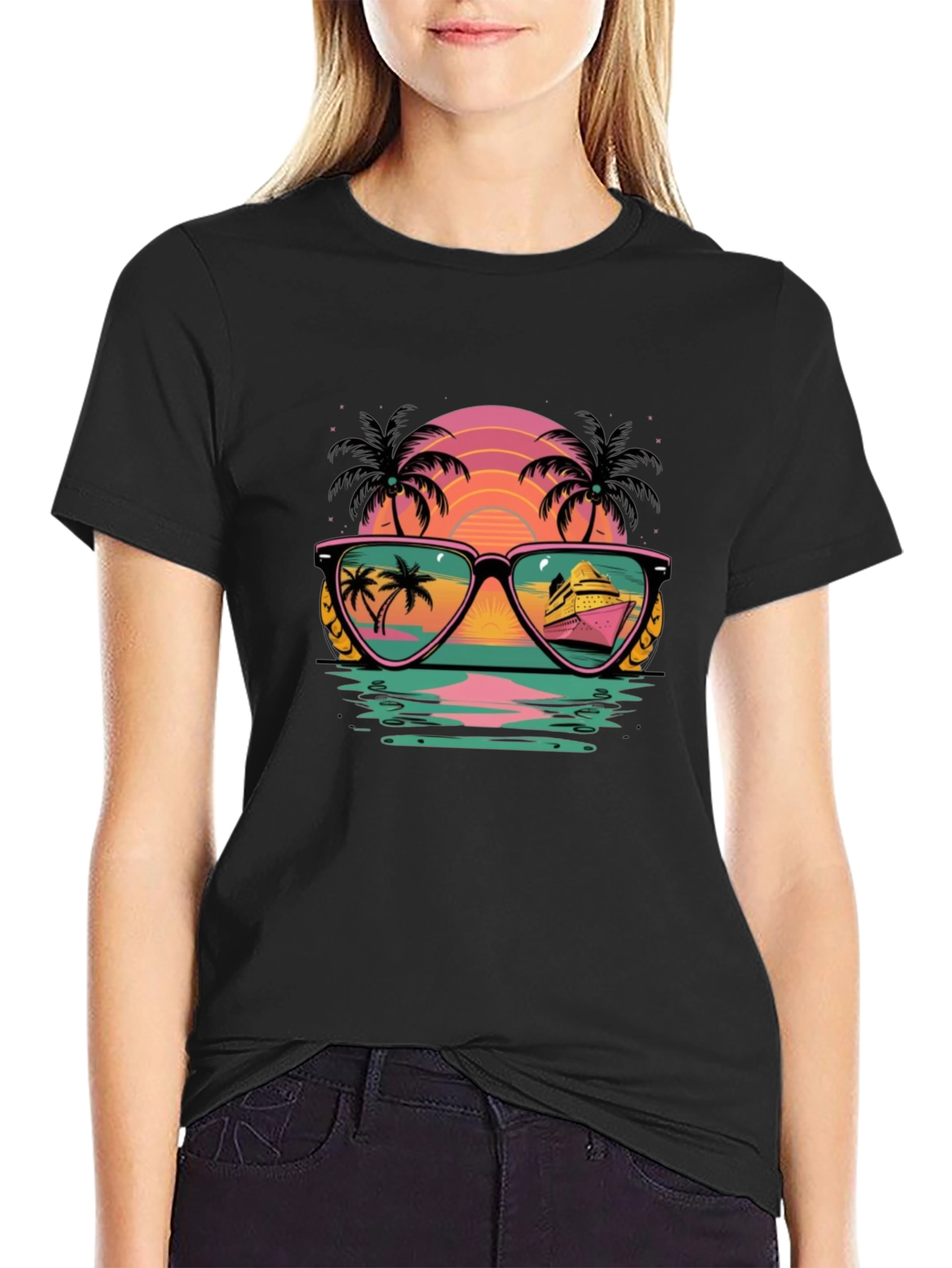 Retro Sunset Sunglasses Graphic Tee