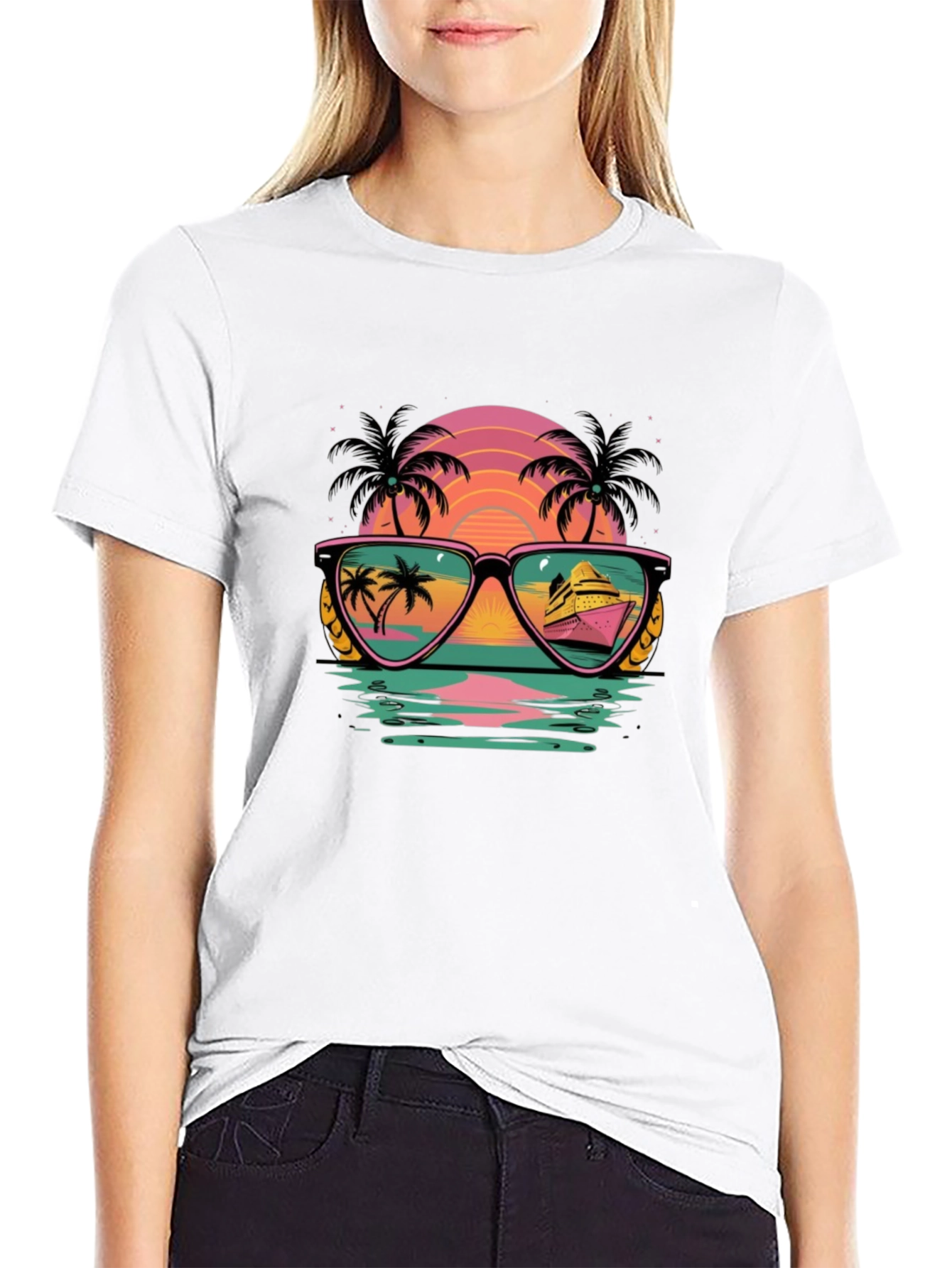 Retro Sunset Sunglasses Graphic Tee