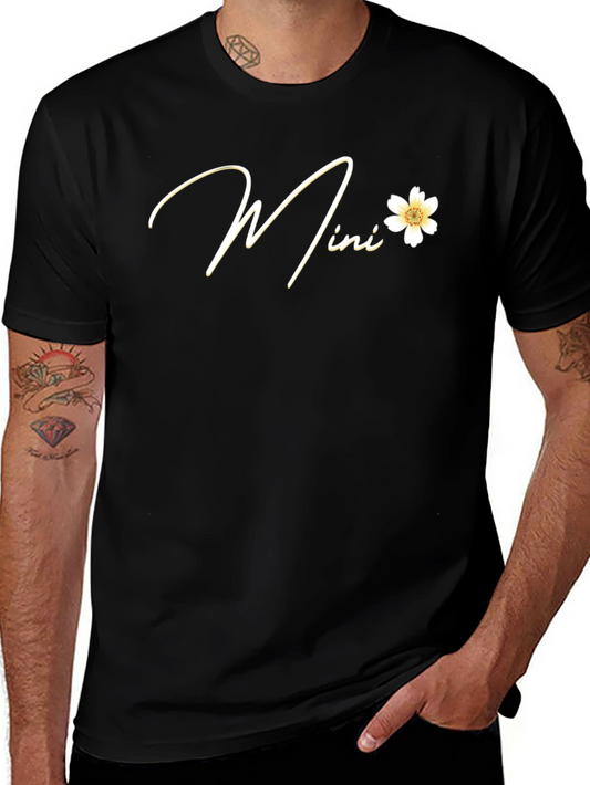 Mini Flower Graphic Black T-Shirt