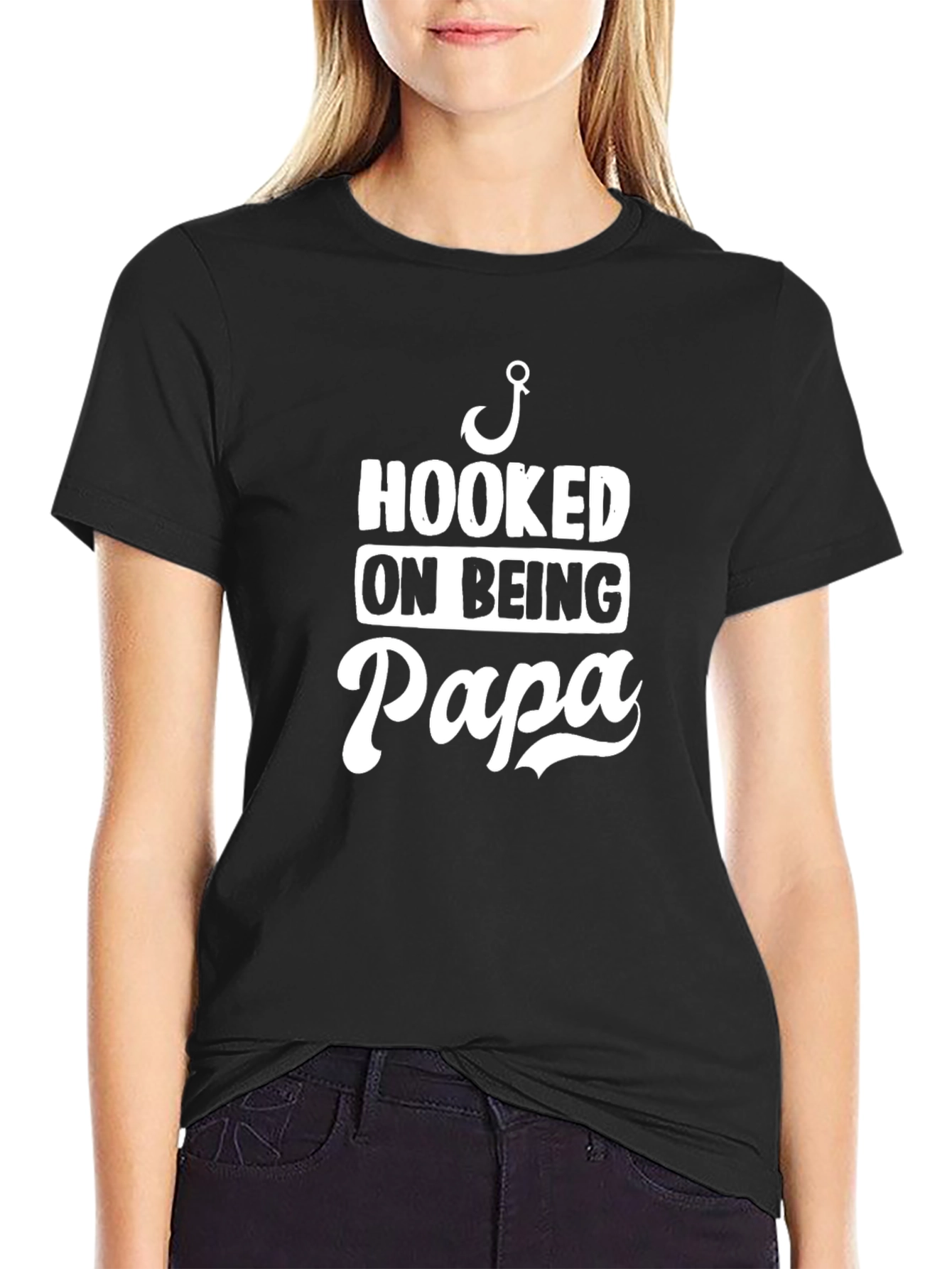 Hooked on Being Papa Graphic T-Shirt
