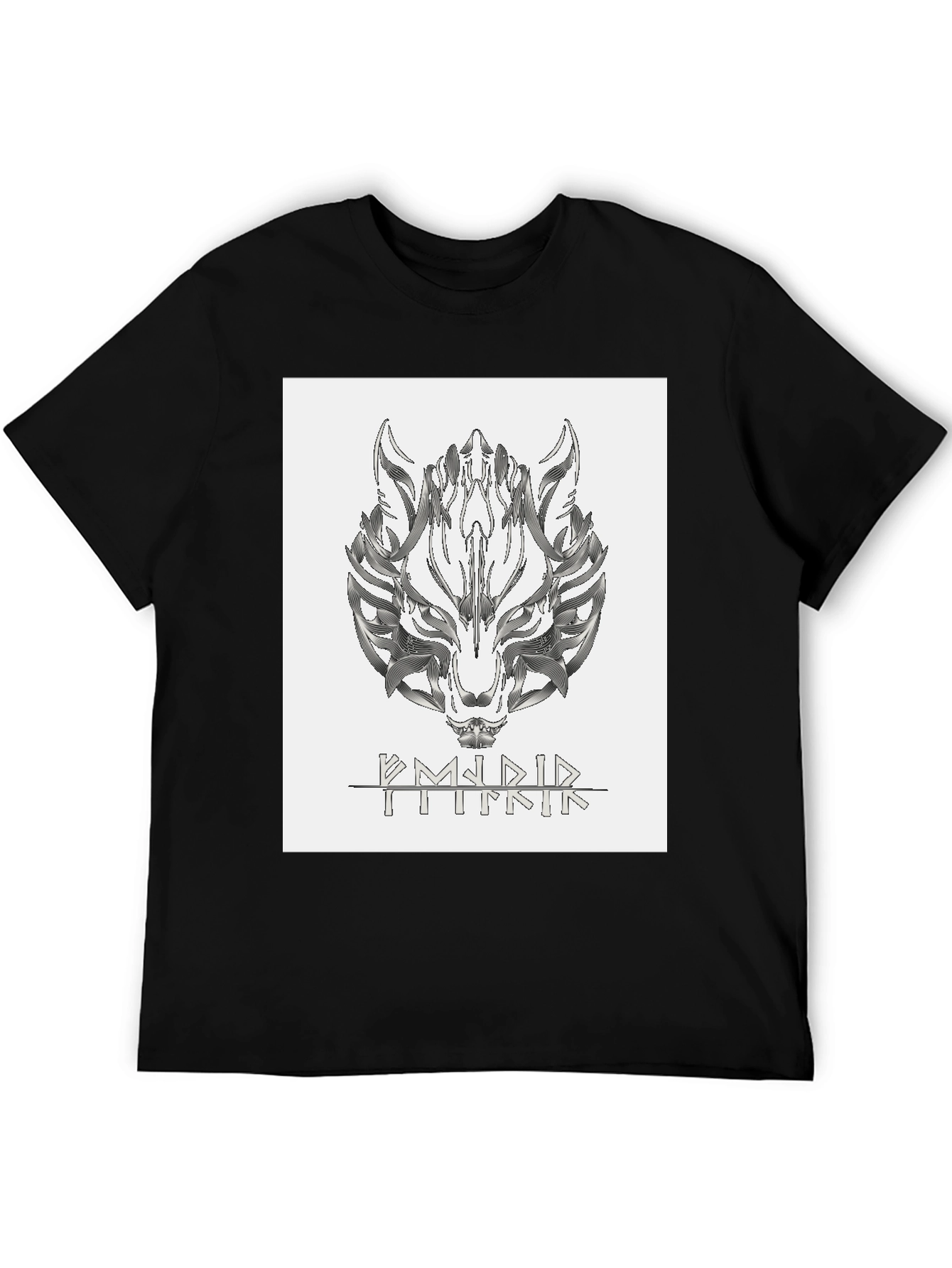 Wolf Graphic Black T-Shirt - Norse Viking Fenrir