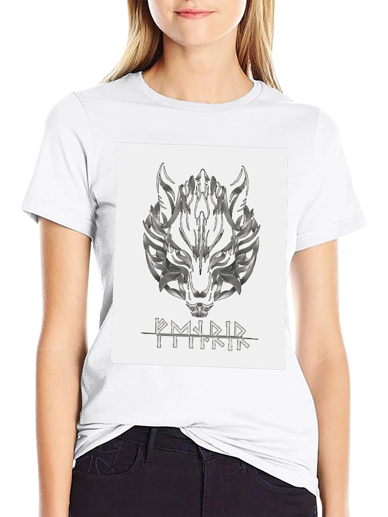 Wolf Graphic Black T-Shirt - Norse Viking Fenrir