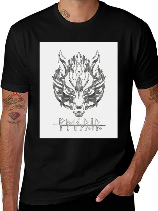 Wolf Graphic Black T-Shirt - Norse Viking Fenrir