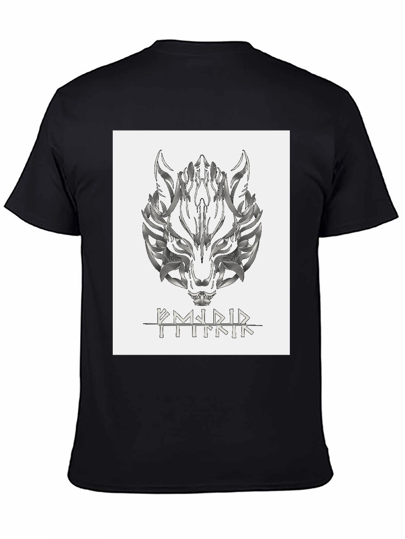 Wolf Graphic Black T-Shirt - Norse Viking Fenrir