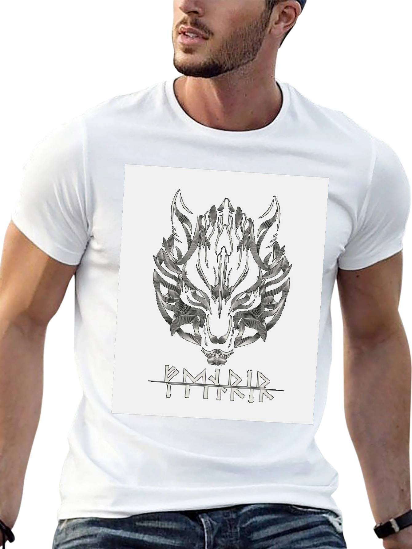 Wolf Graphic Black T-Shirt - Norse Viking Fenrir