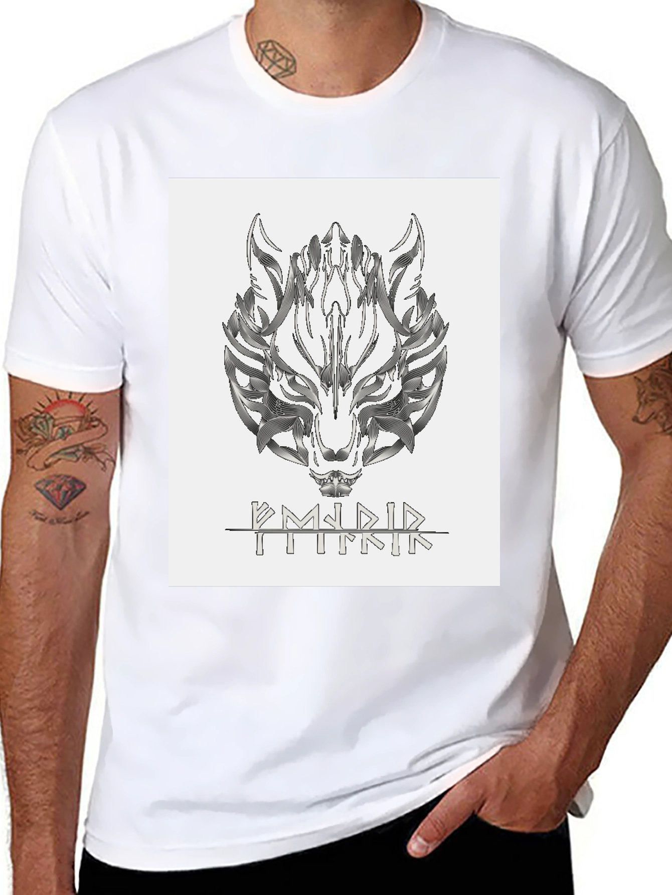 Wolf Graphic Black T-Shirt - Norse Viking Fenrir