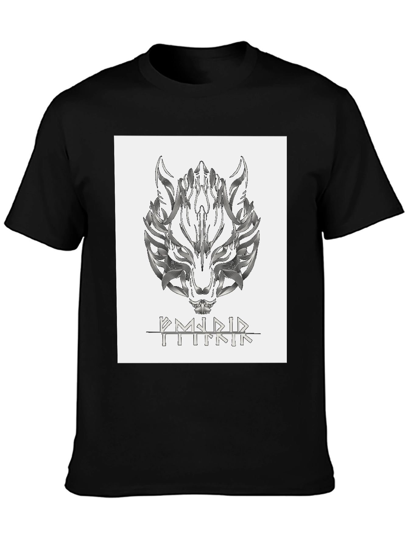 Wolf Graphic Black T-Shirt - Norse Viking Fenrir