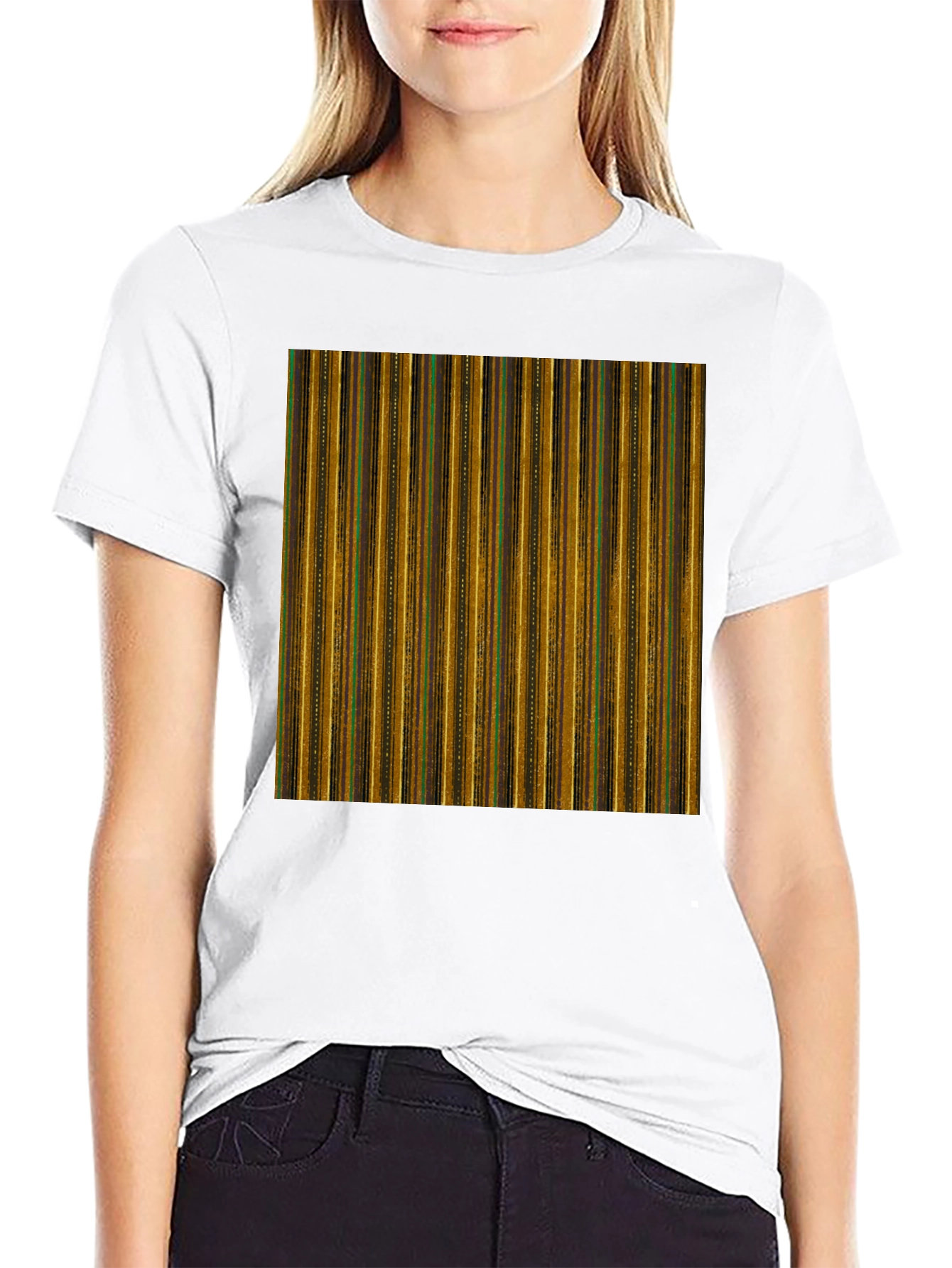 Retro Stripe Pattern T-Shirt - Unique Design