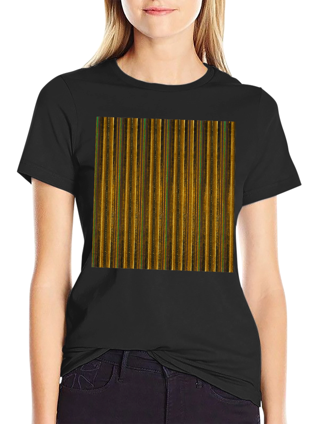 Retro Stripe Pattern T-Shirt - Unique Design