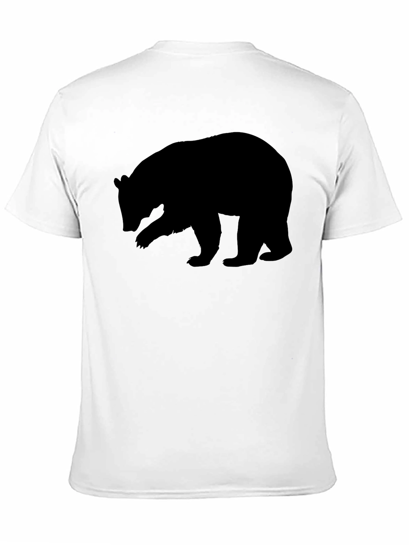 Mens Black Bear Silhouette Graphic Tee - Casual Style