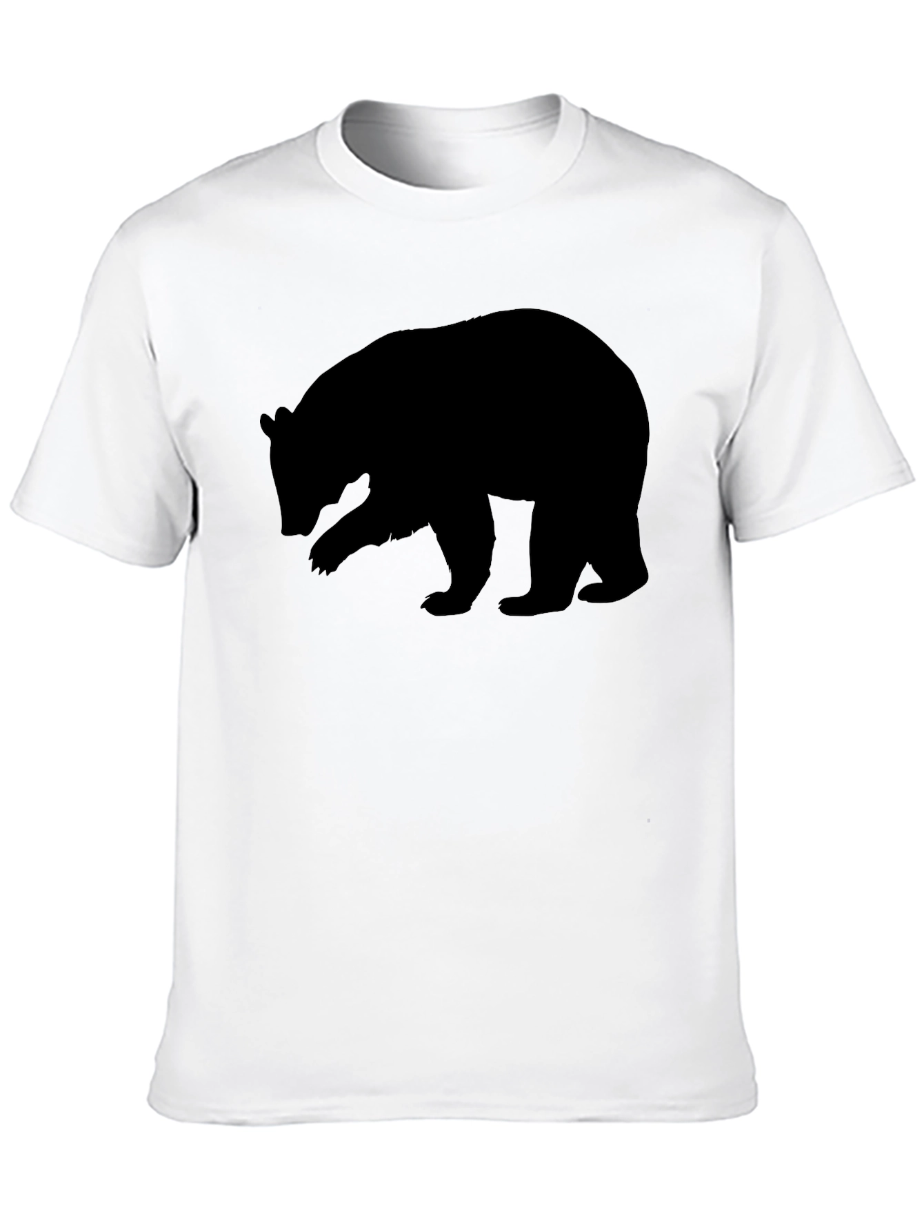 Mens Black Bear Silhouette Graphic Tee - Casual Style