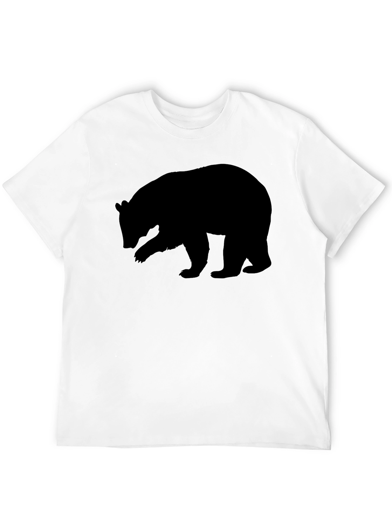 Mens Black Bear Silhouette Graphic Tee - Casual Style