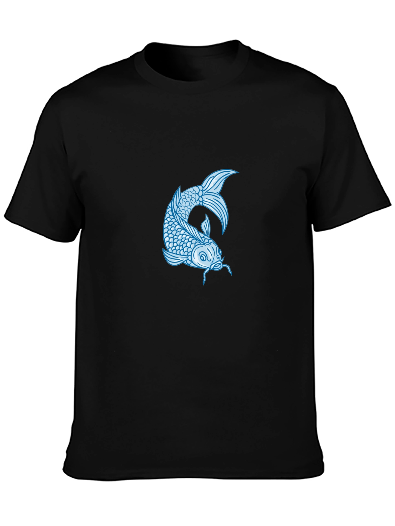 Koi Fish Graphic Tee - Stylish Mens Black T-Shirt