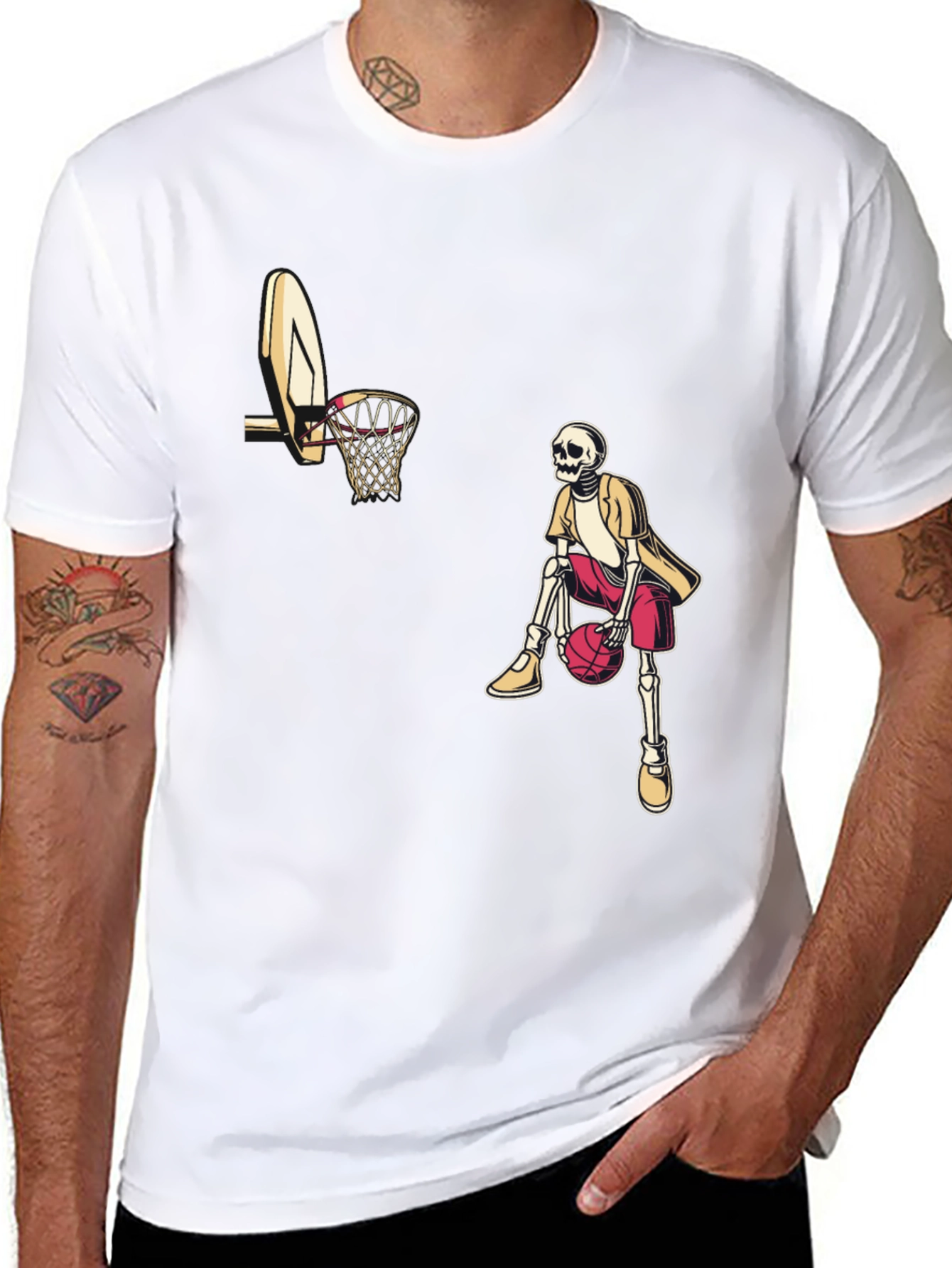 Skeleton Baller Black Graphic Tee