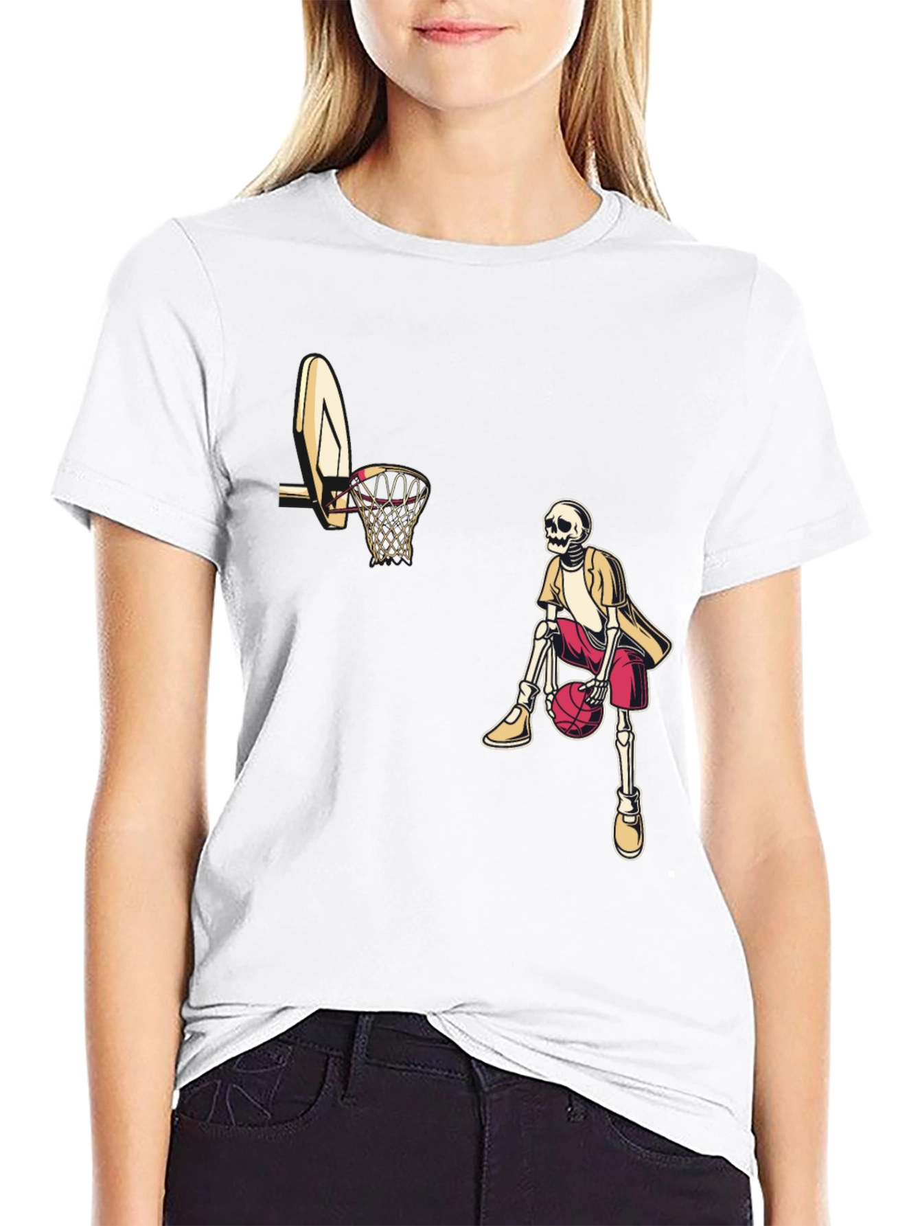 Skeleton Baller Black Graphic Tee