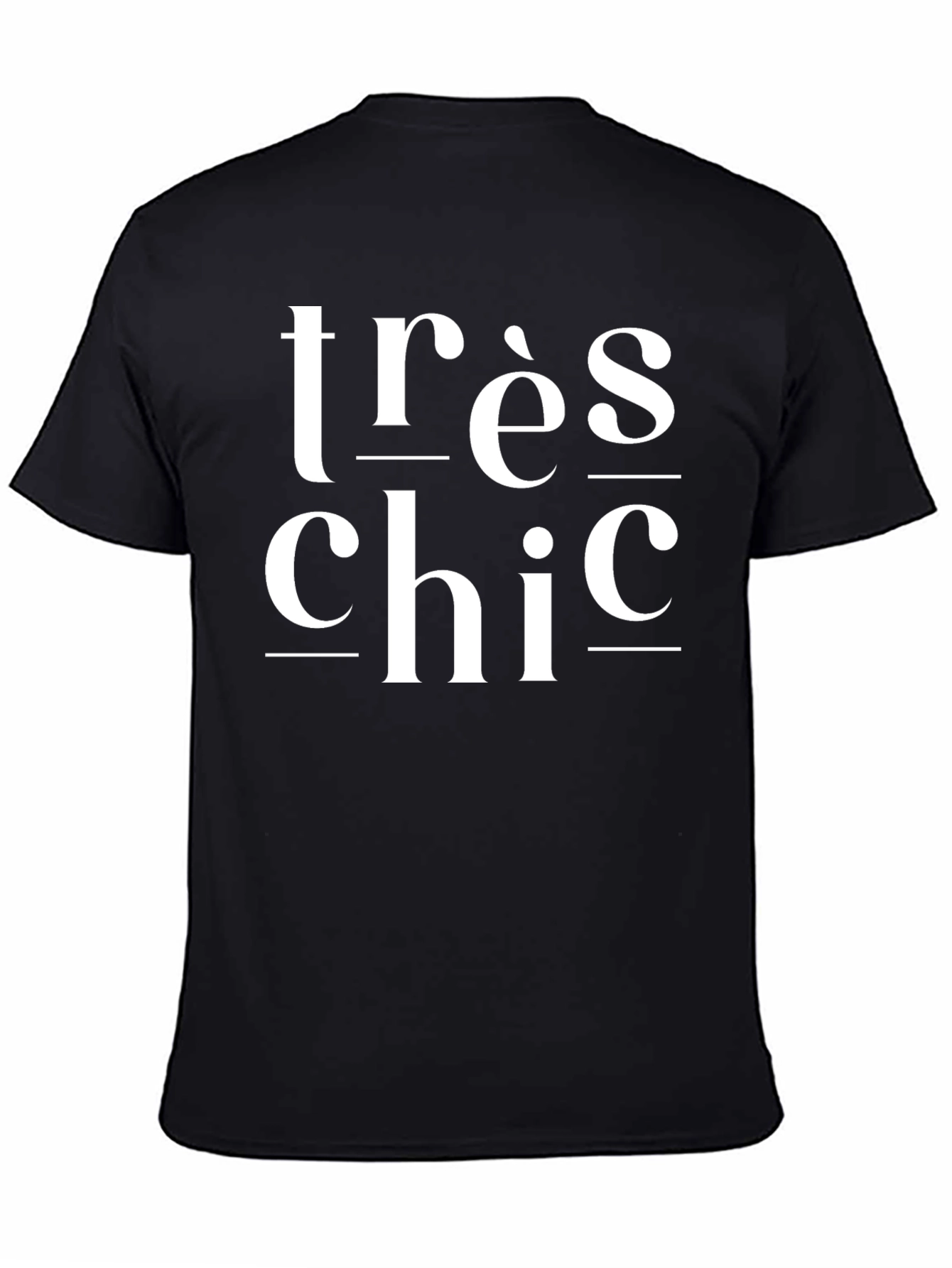 Très Chic Graphic Tee - Stylish Black T-Shirt