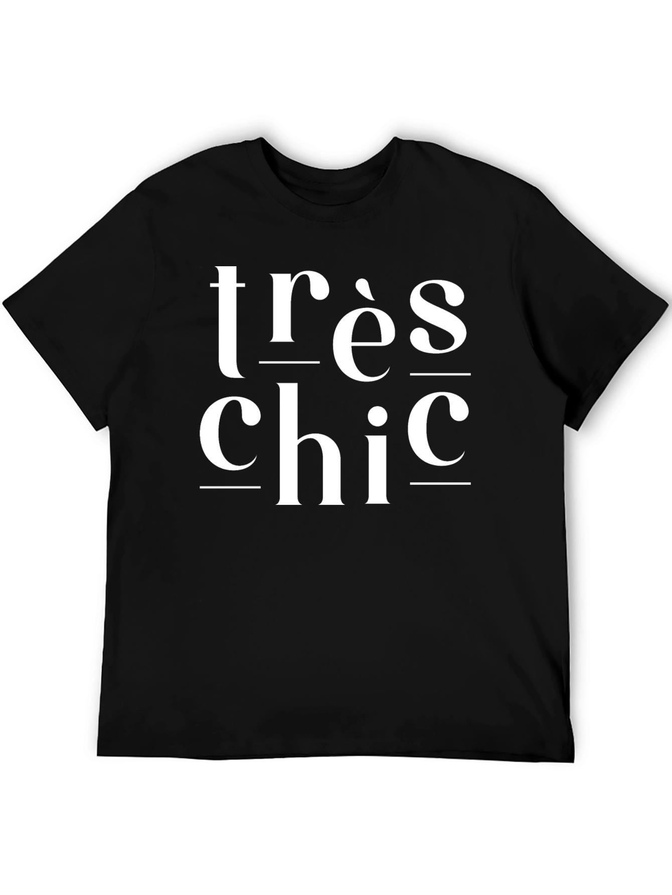 Très Chic Graphic Tee - Stylish Black T-Shirt