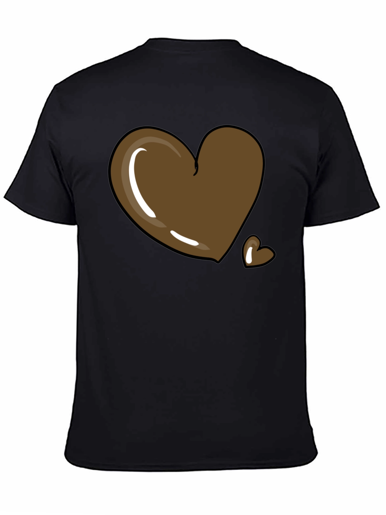 Brown Heart Graphic T-Shirt - Mens Casual Tee