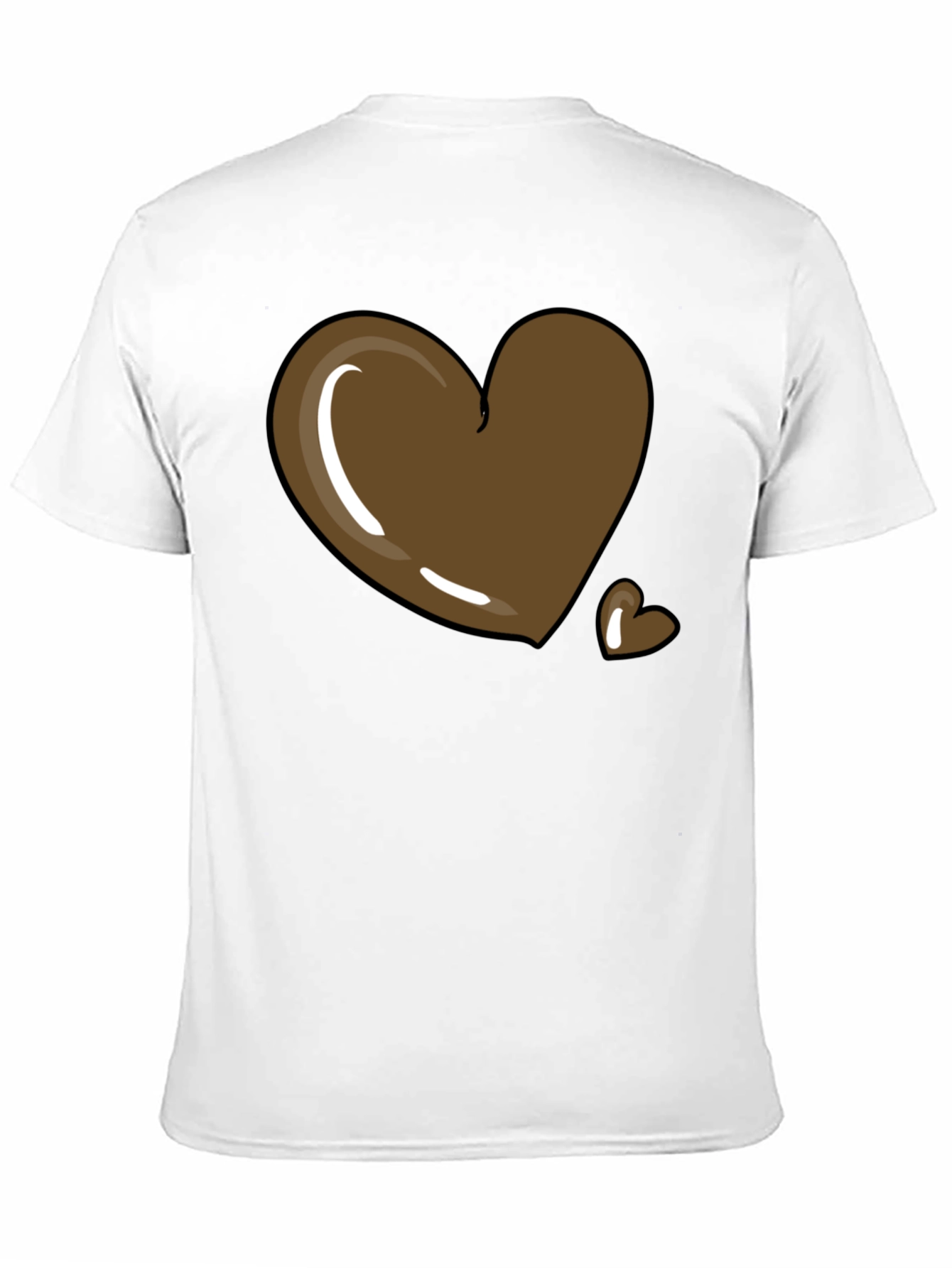Brown Heart Graphic T-Shirt - Mens Casual Tee