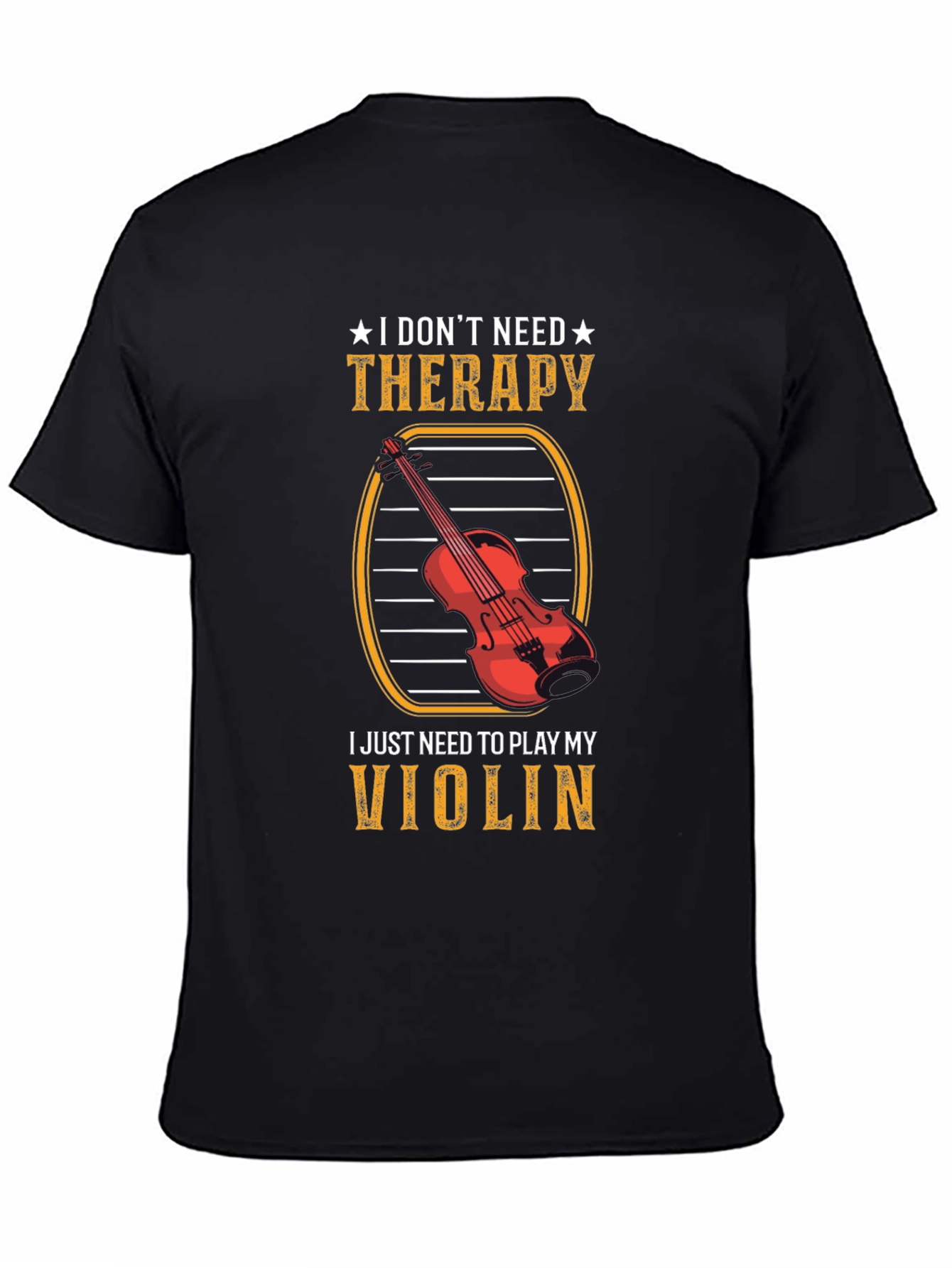 Violin Therapy Black T-Shirt