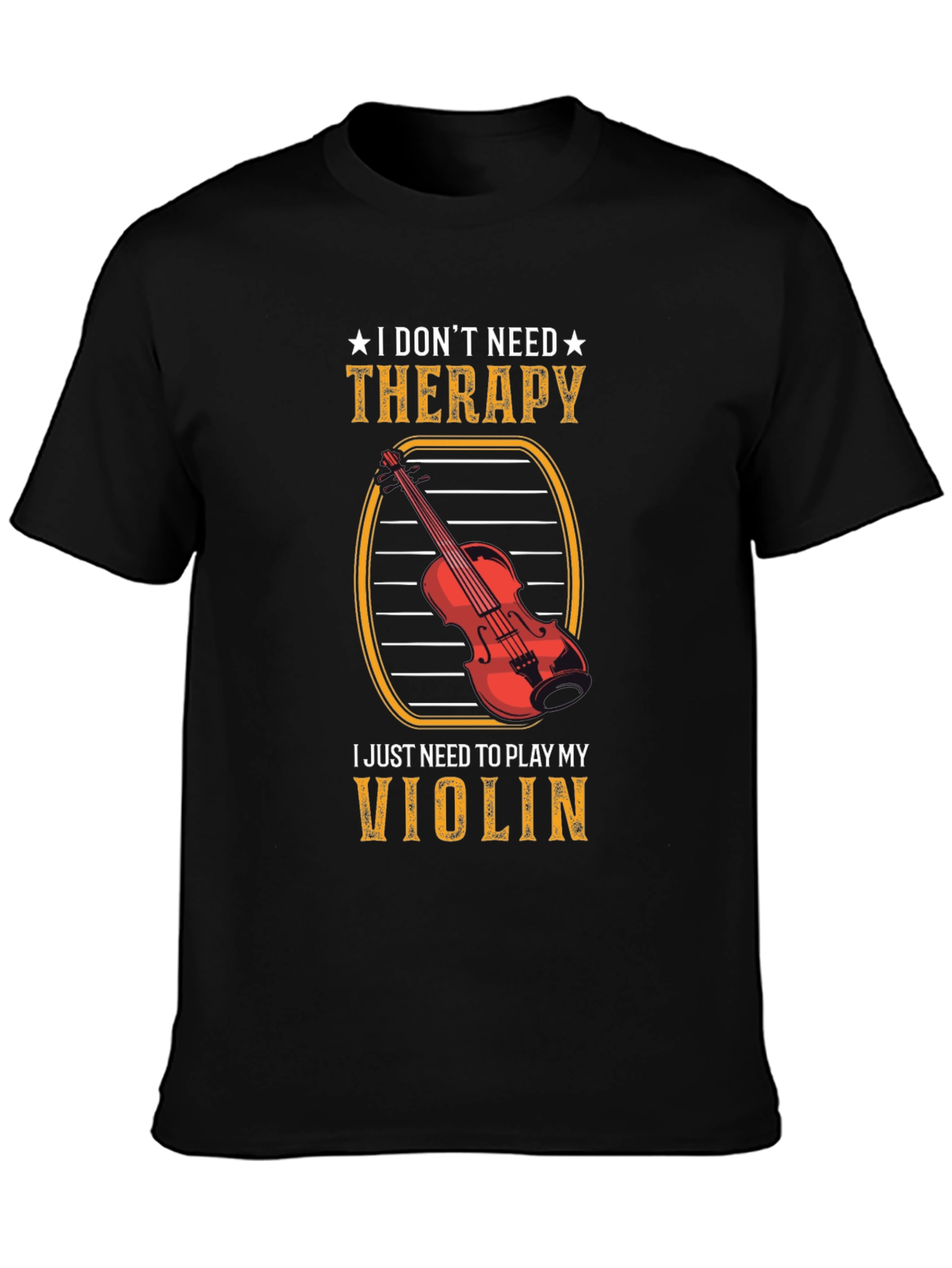 Violin Therapy Black T-Shirt