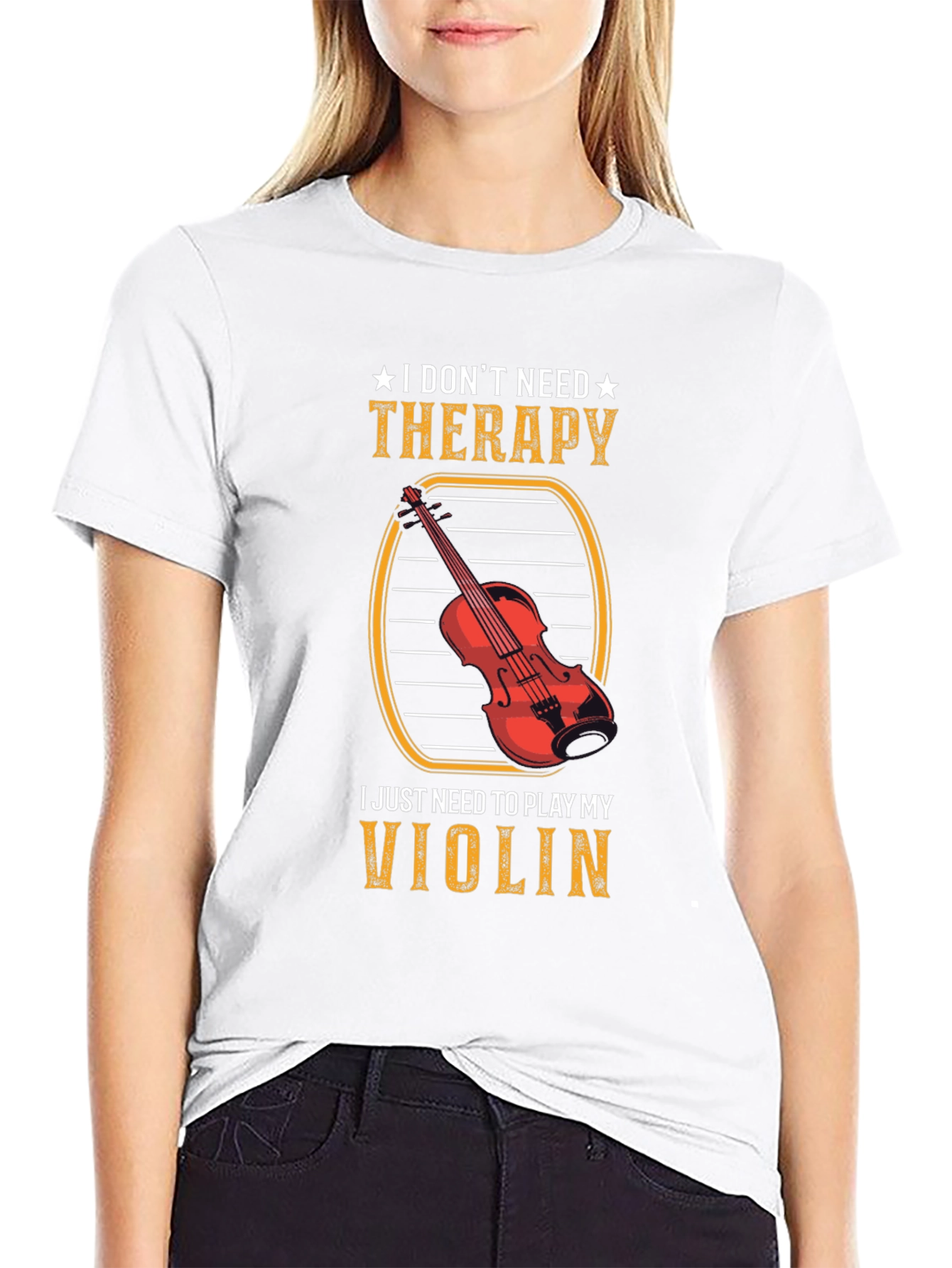 Violin Therapy Black T-Shirt