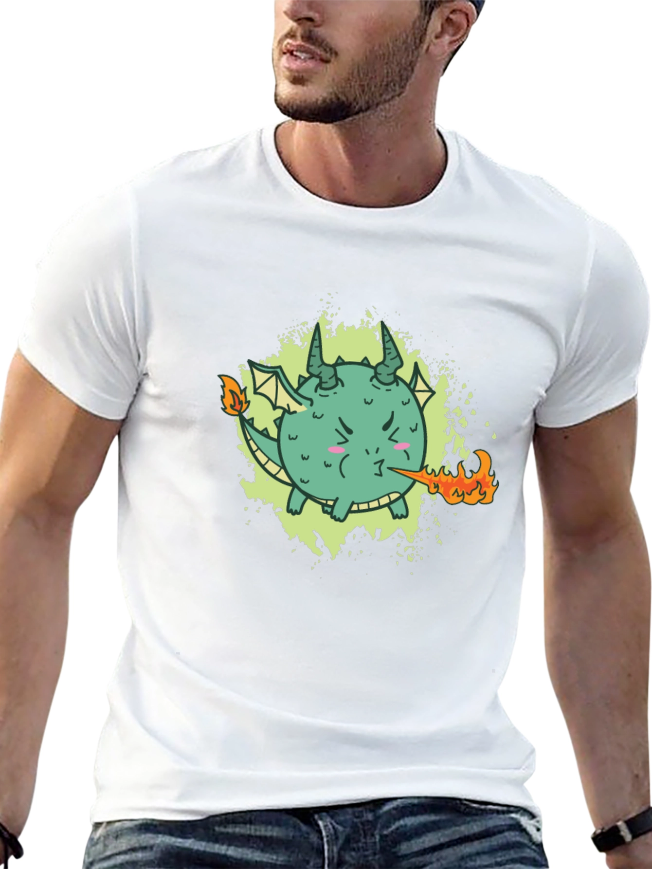 Black Dragon Fireball T-Shirt - Fun Graphic Tee