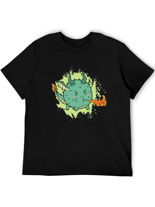 Black Dragon Fireball T-Shirt - Fun Graphic Tee