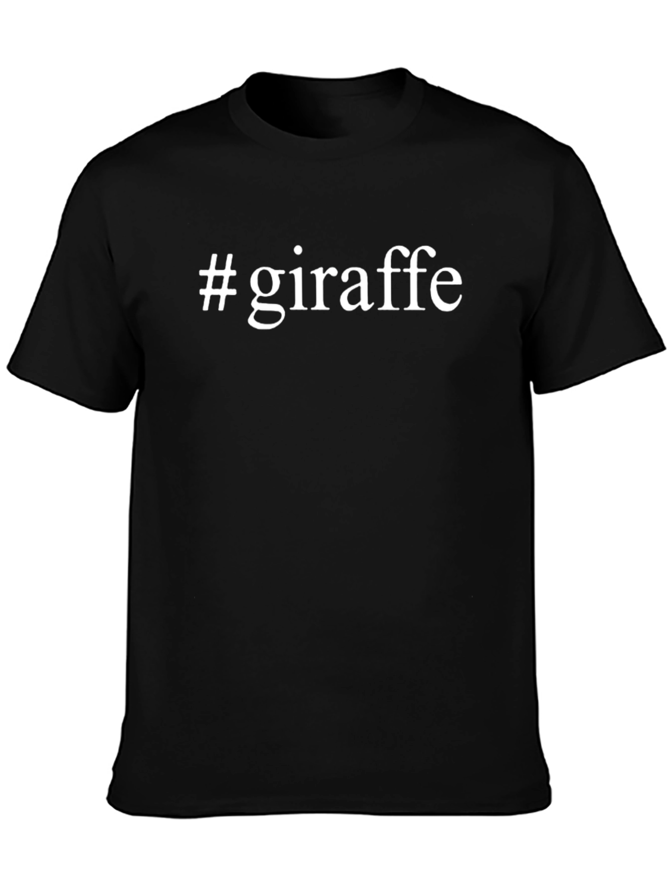 #giraffe Black Crew Neck T-Shirt