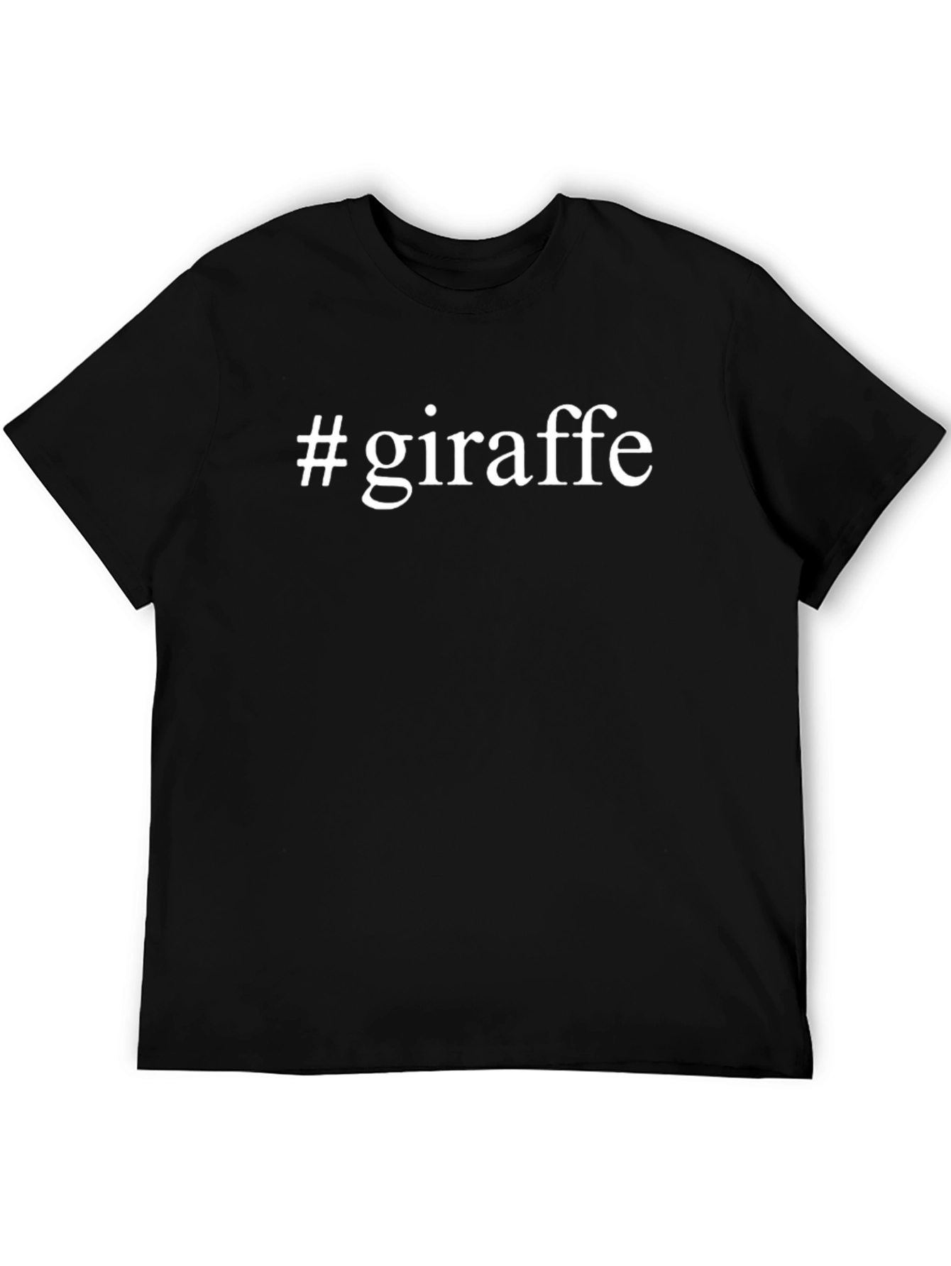 #giraffe Black Crew Neck T-Shirt