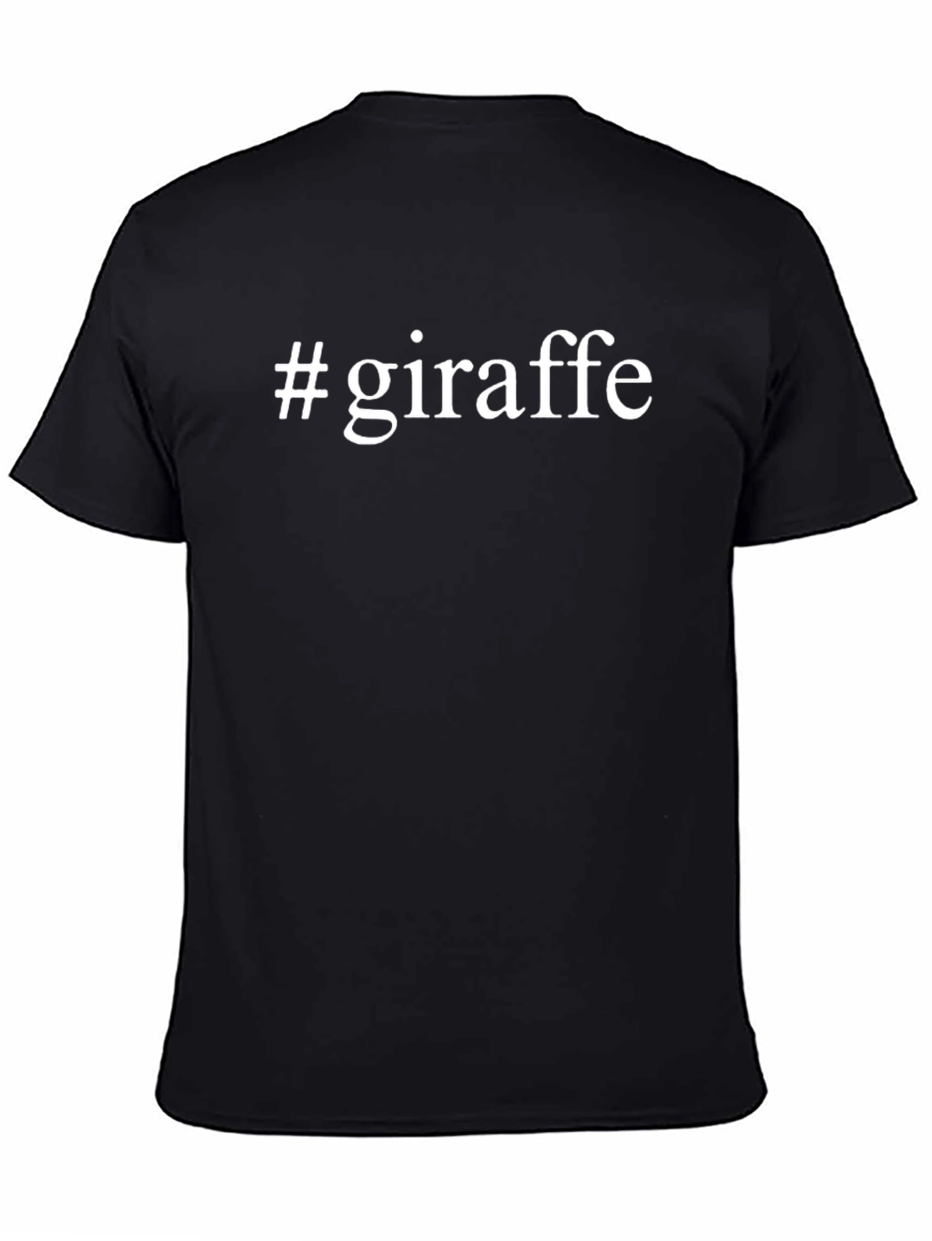 #giraffe Black Crew Neck T-Shirt