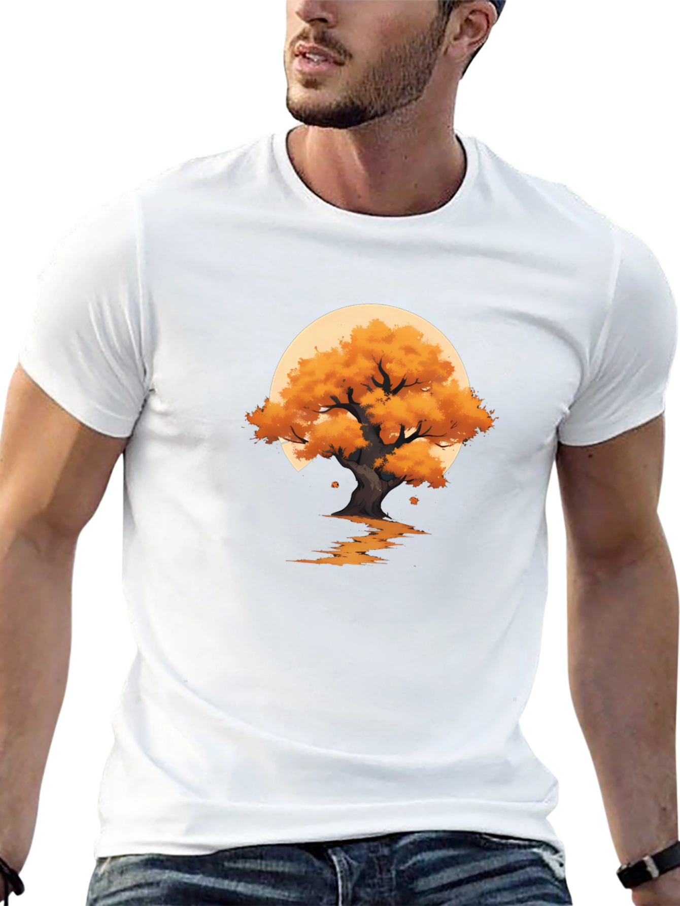 Autumn Tree Graphic Black T-Shirt