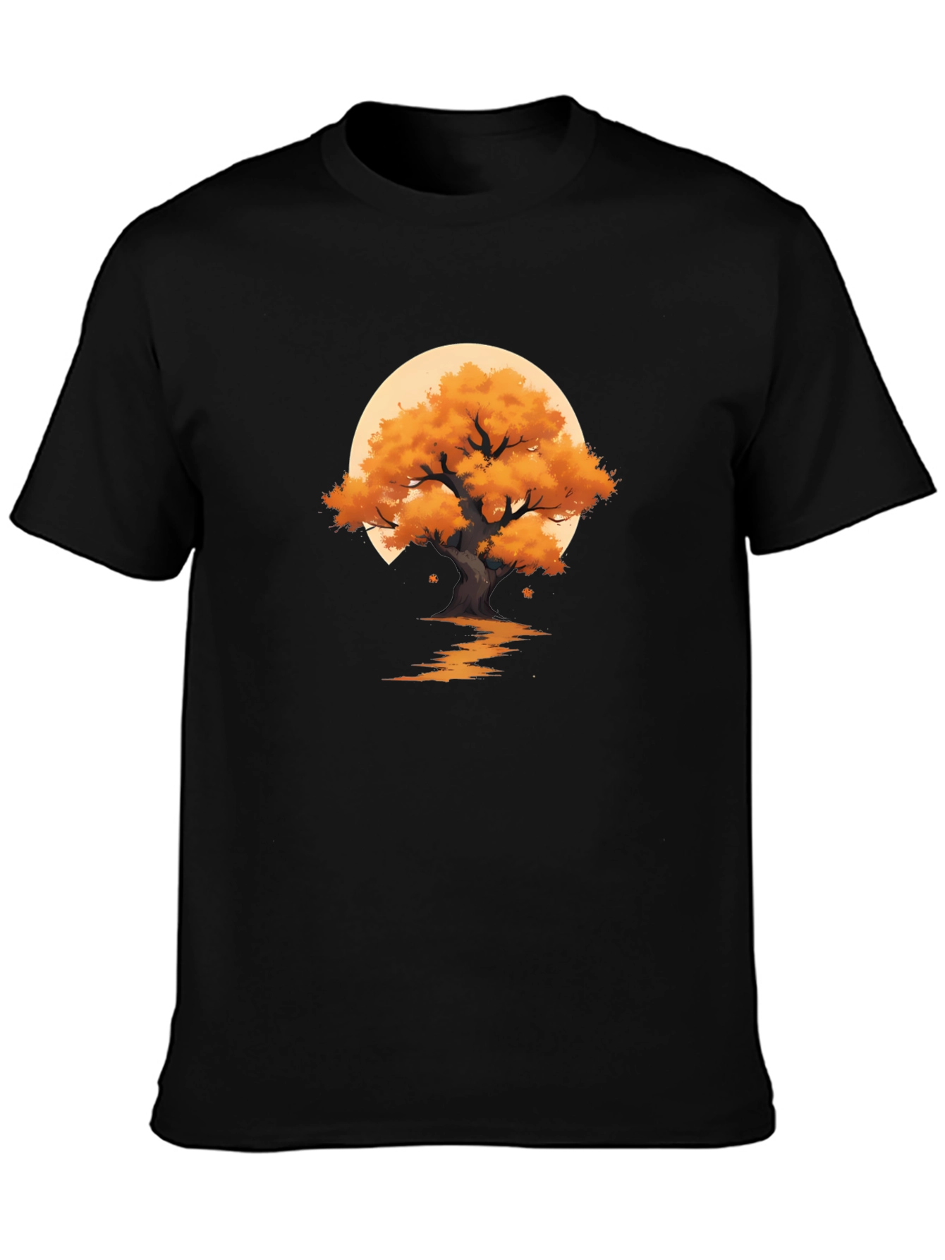 Autumn Tree Graphic Black T-Shirt