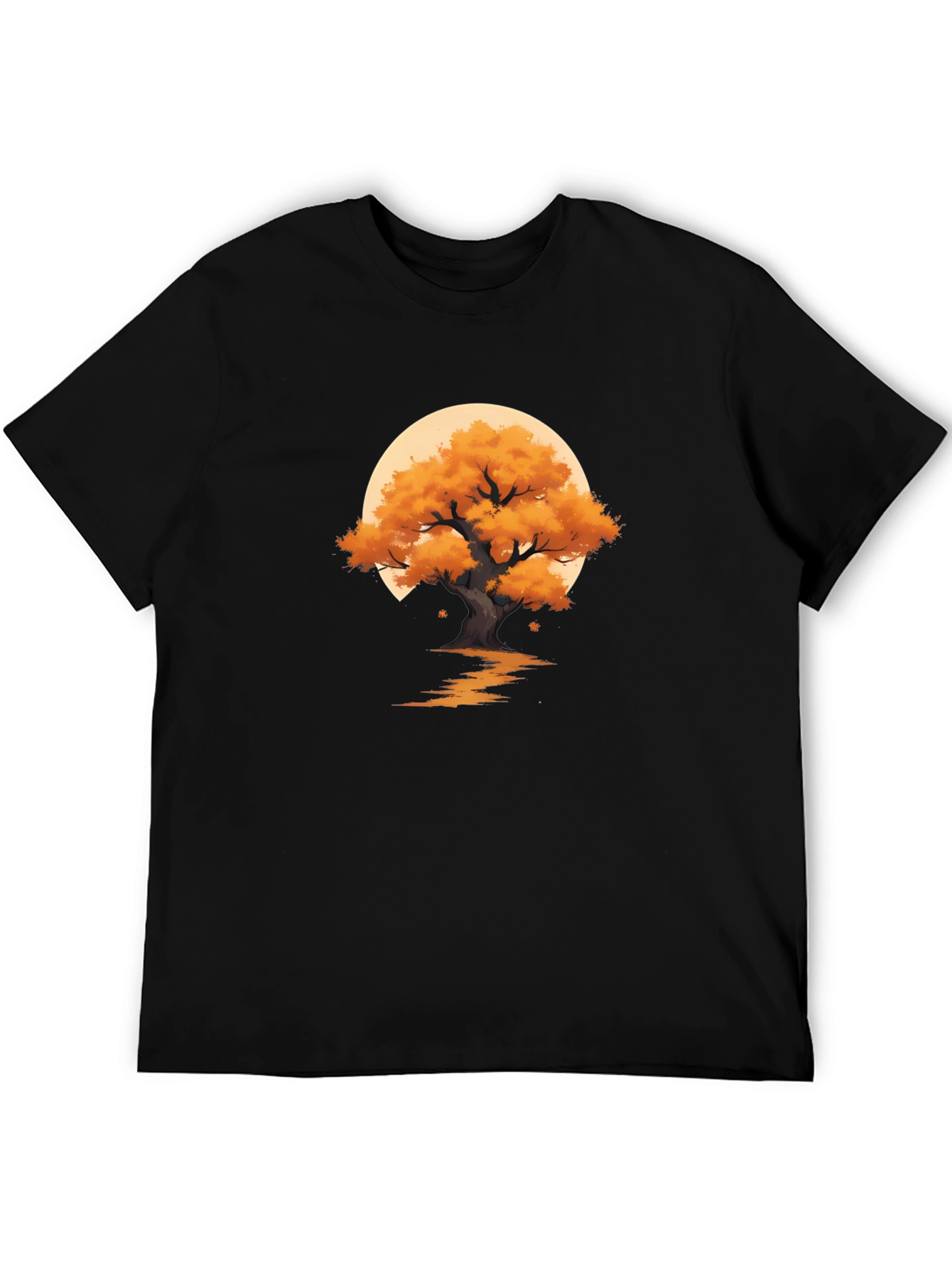 Autumn Tree Graphic Black T-Shirt
