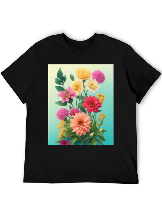 Floral Print Graphic Tee - Stylish Mens Casual Wear