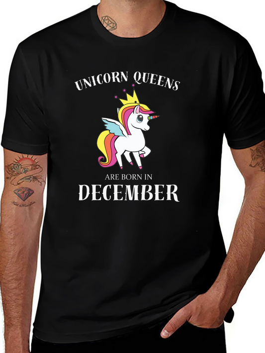 Unicorn Queens Born in December T-Shirt