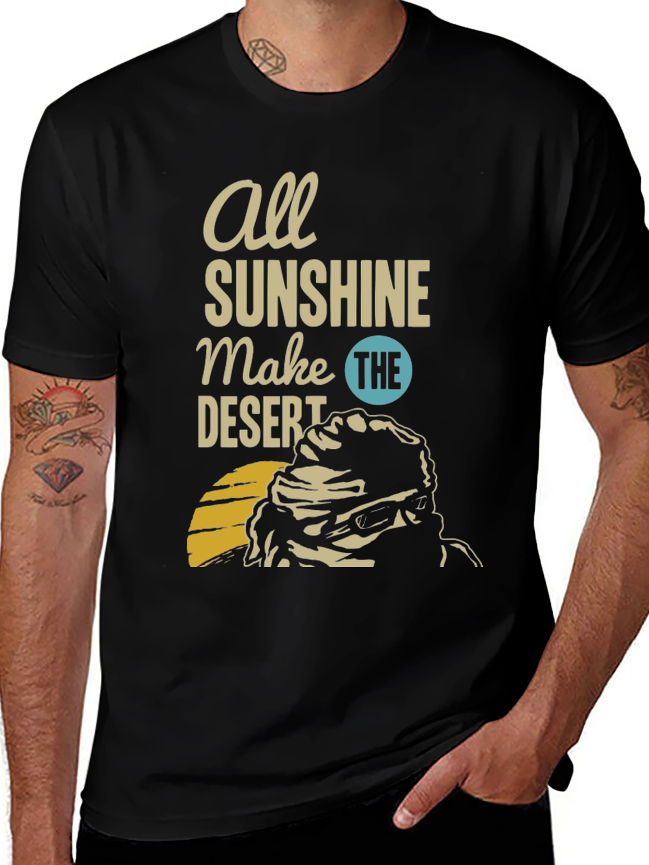 Desert Sunshine Graphic Tee - Mens Black T-Shirt
