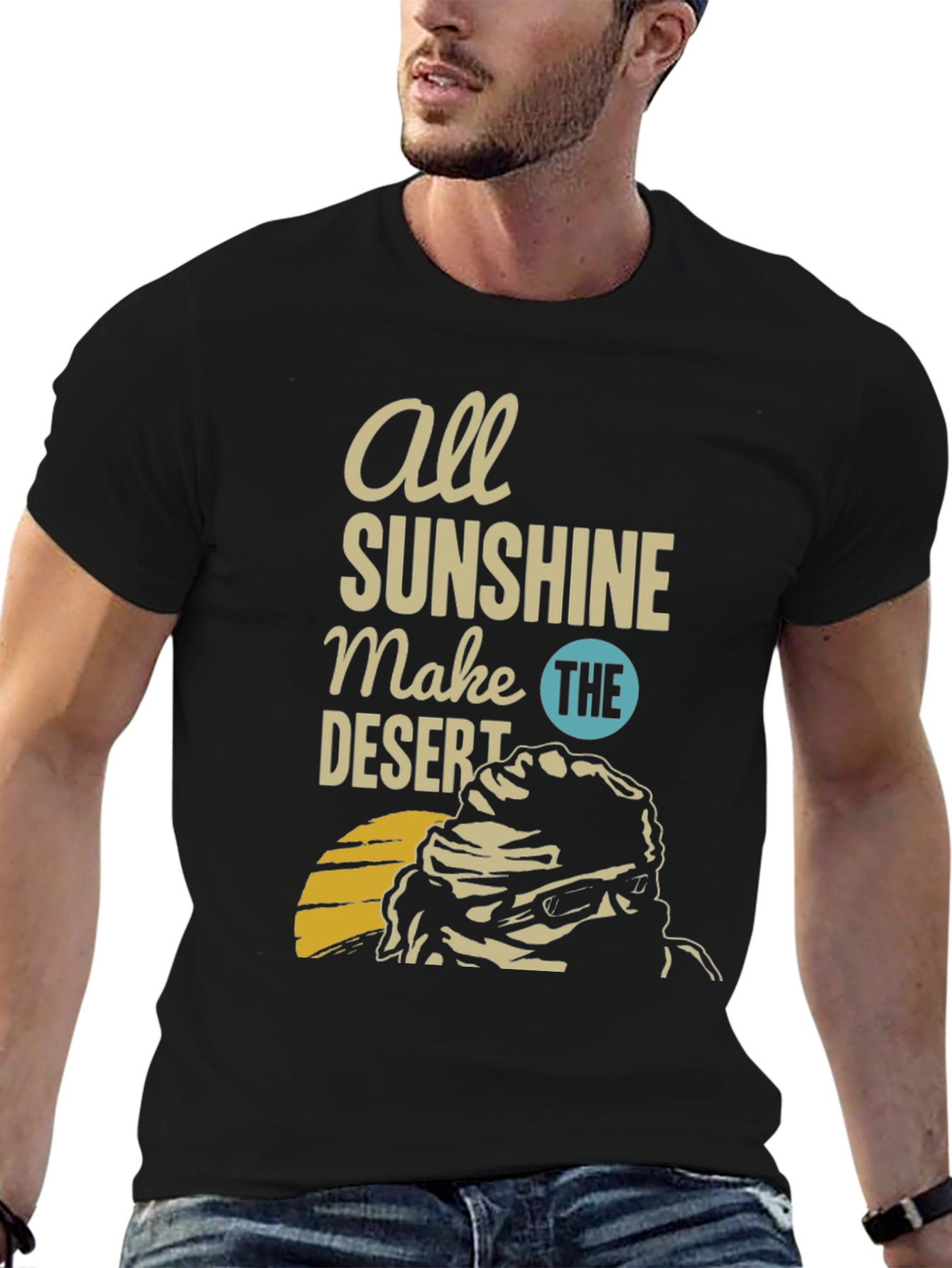 Desert Sunshine Graphic Tee - Mens Black T-Shirt