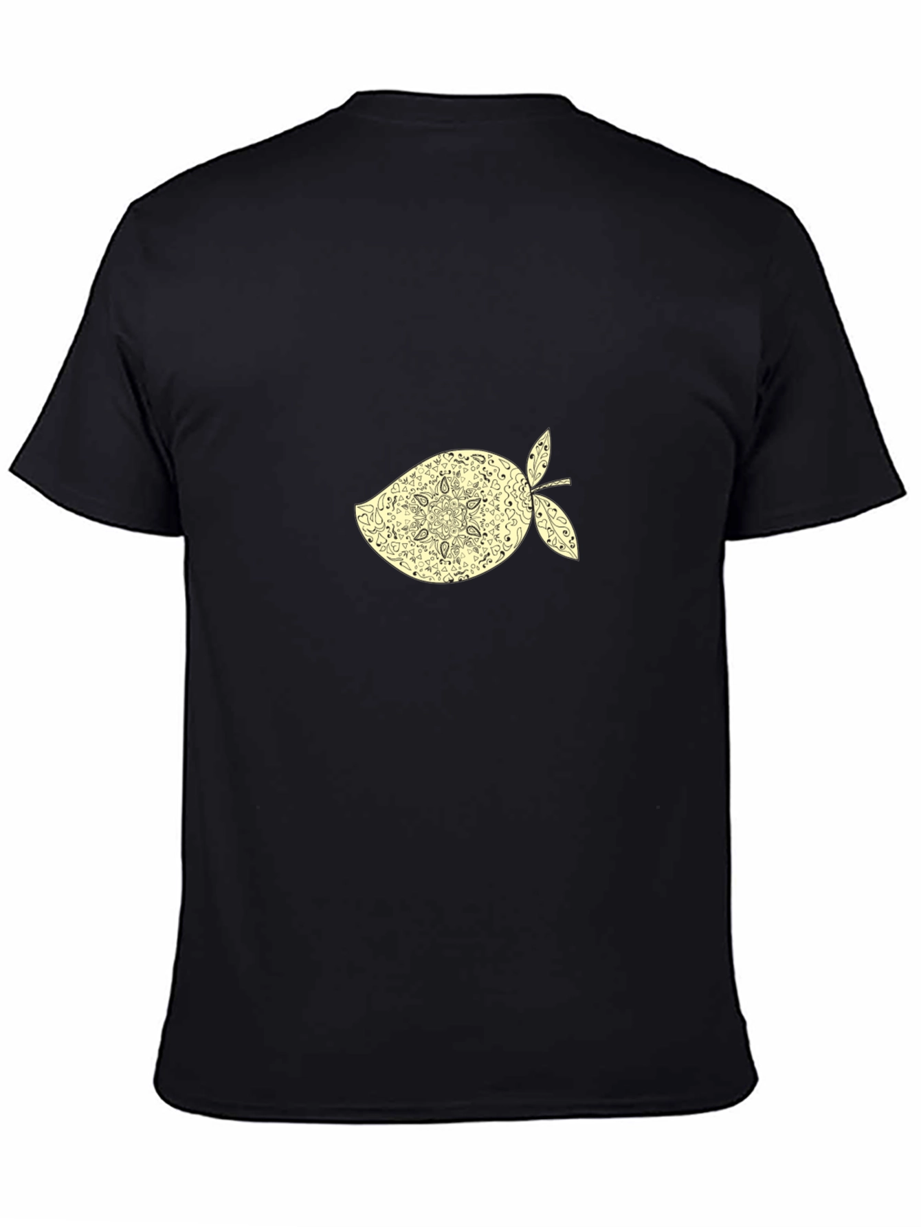 Black T-Shirt with Ornamental Mango Graphic