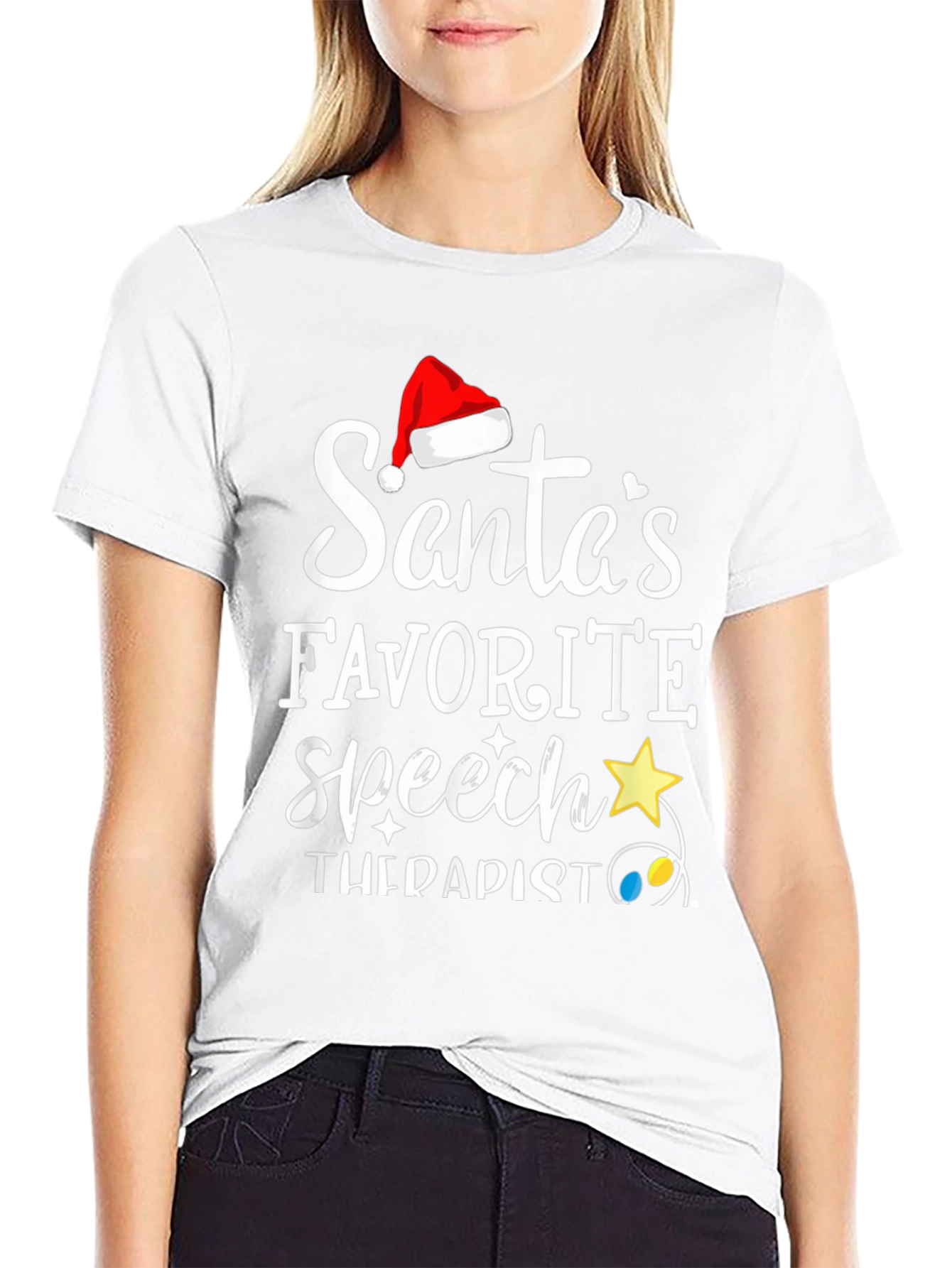 Santas Favorite Speech Therapist T-Shirt Christmas Holiday