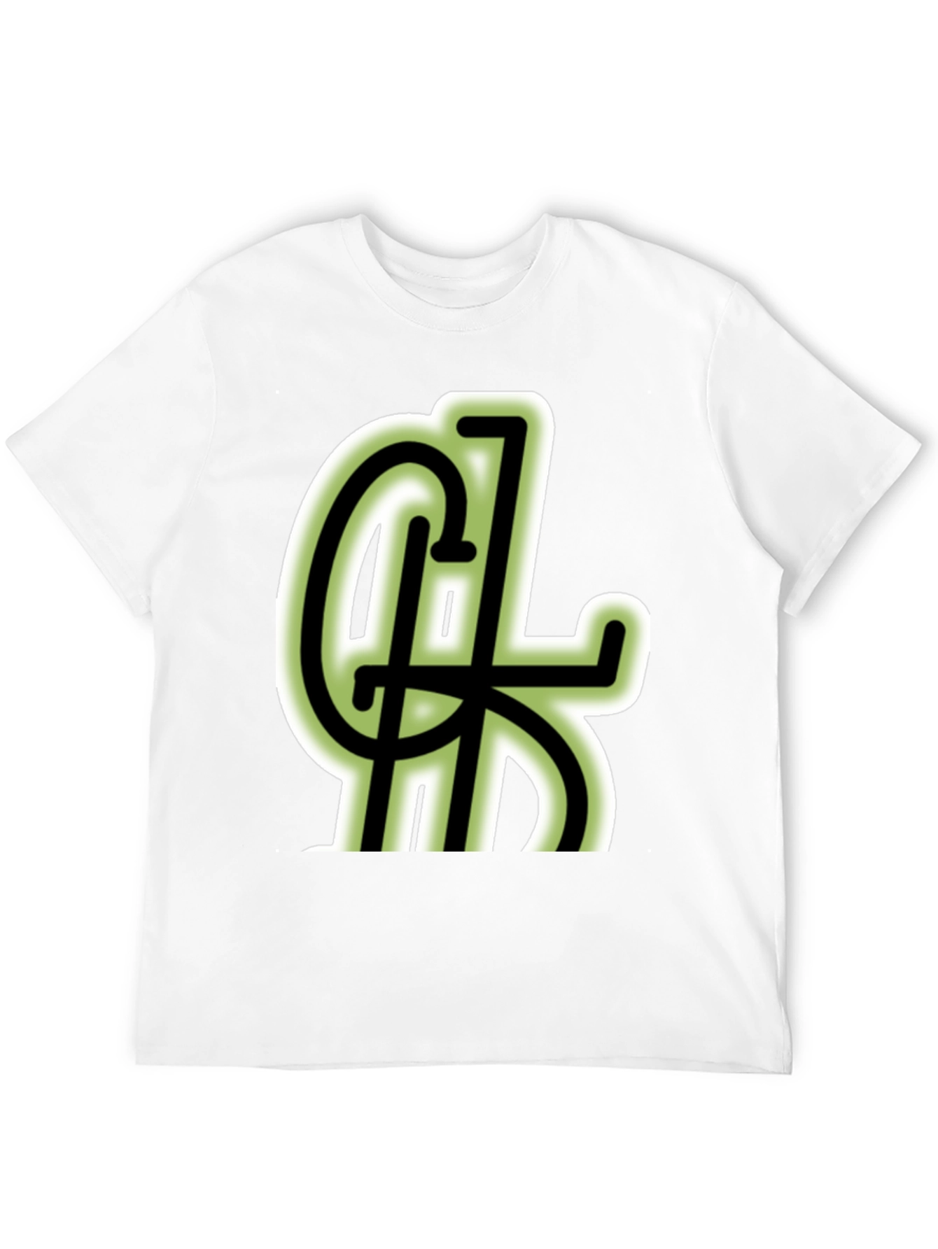 Black T-Shirt with Green Lettering Design