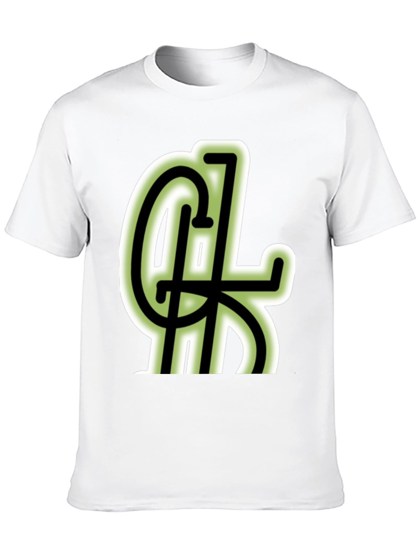 Black T-Shirt with Green Lettering Design